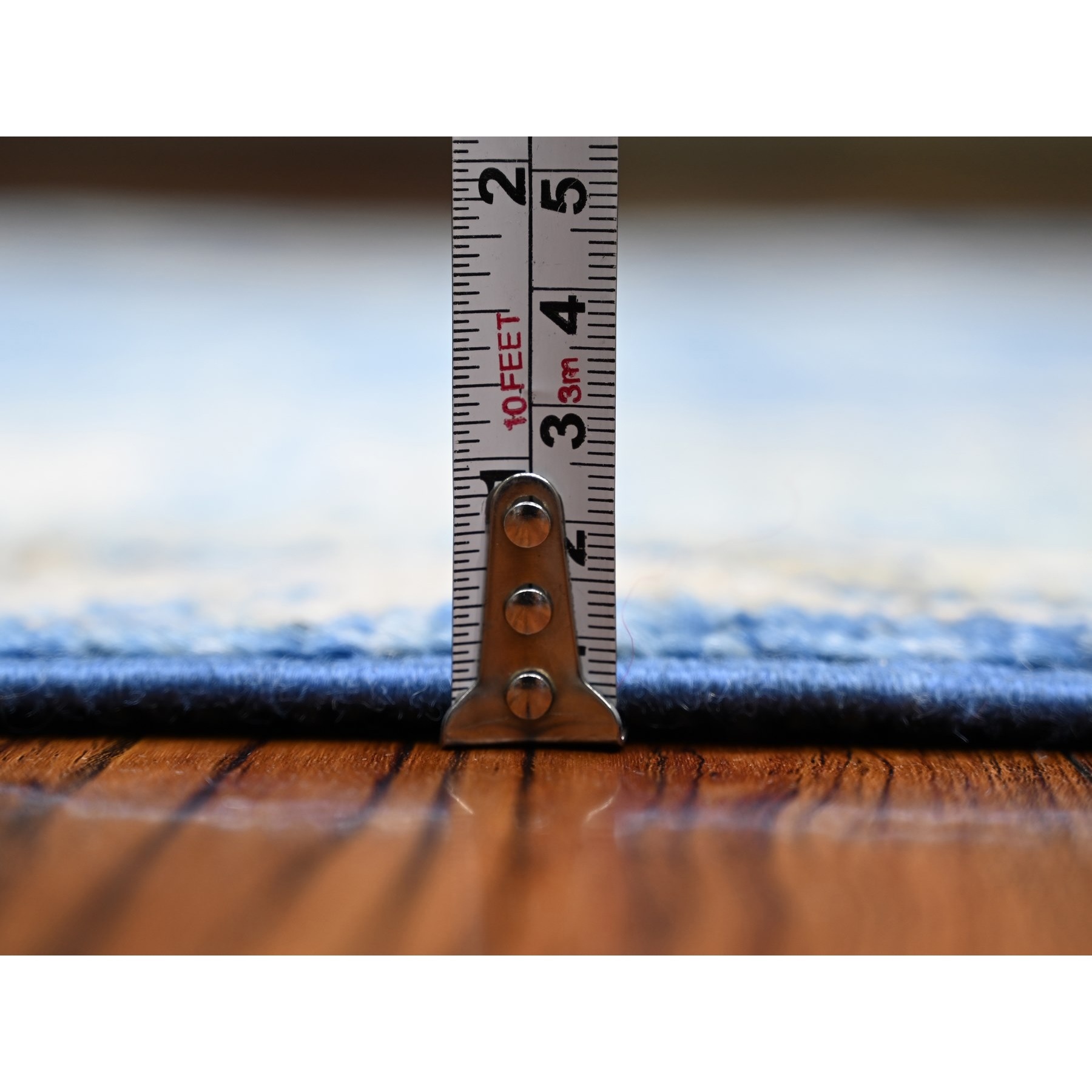5'8"x9' Steel Blue, Hand Knotted Afghan Angora Oushak with All Over Design, Natural Dyes Soft Wool, Oriental Rug HR73706 - Image 6