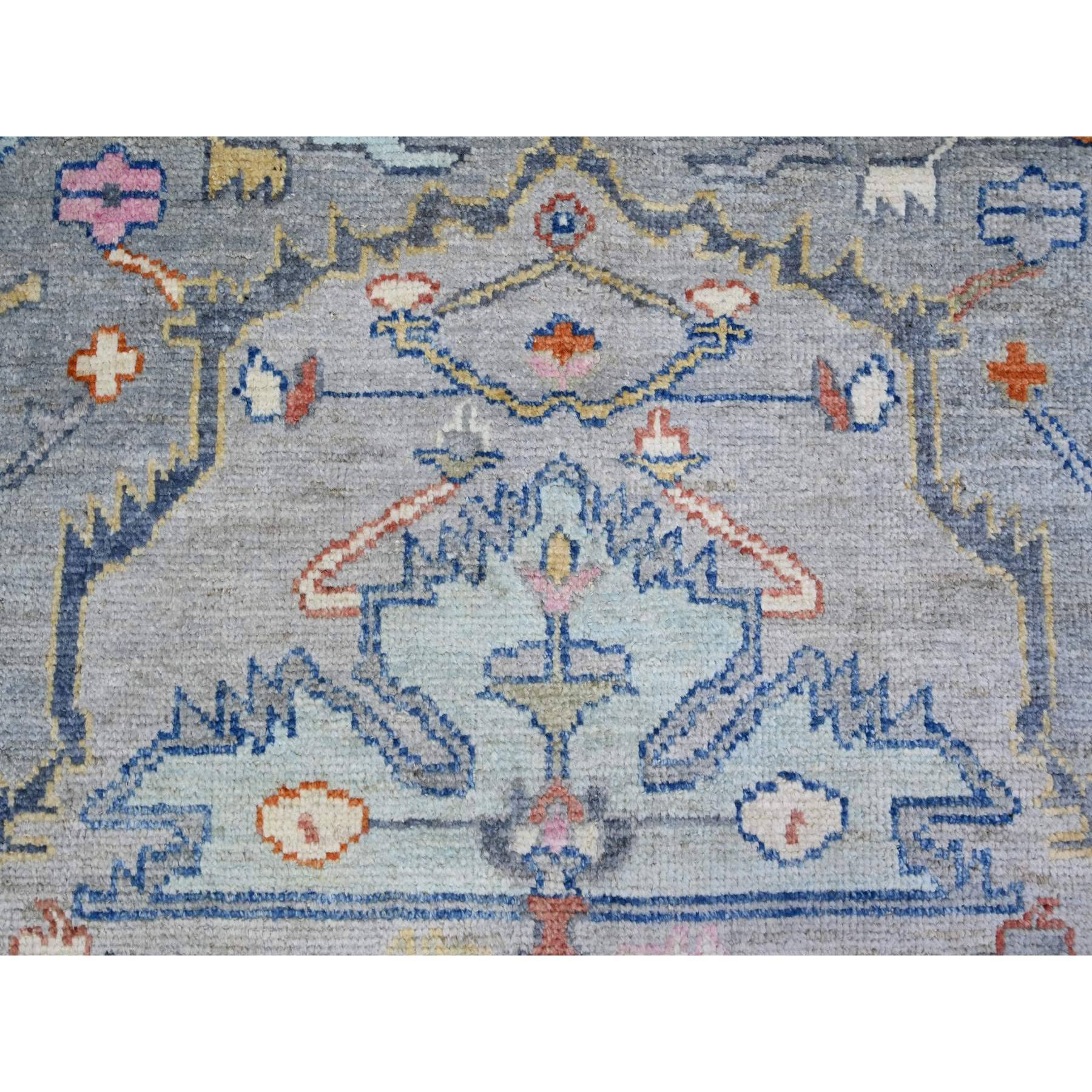 10'1"x13'9" Cloud Gray, Anatolian Village Inspired with Large Medallion Natural Dyes, Extra Soft Wool Hand Knotted, Oriental Rug HR73707 - Image 9