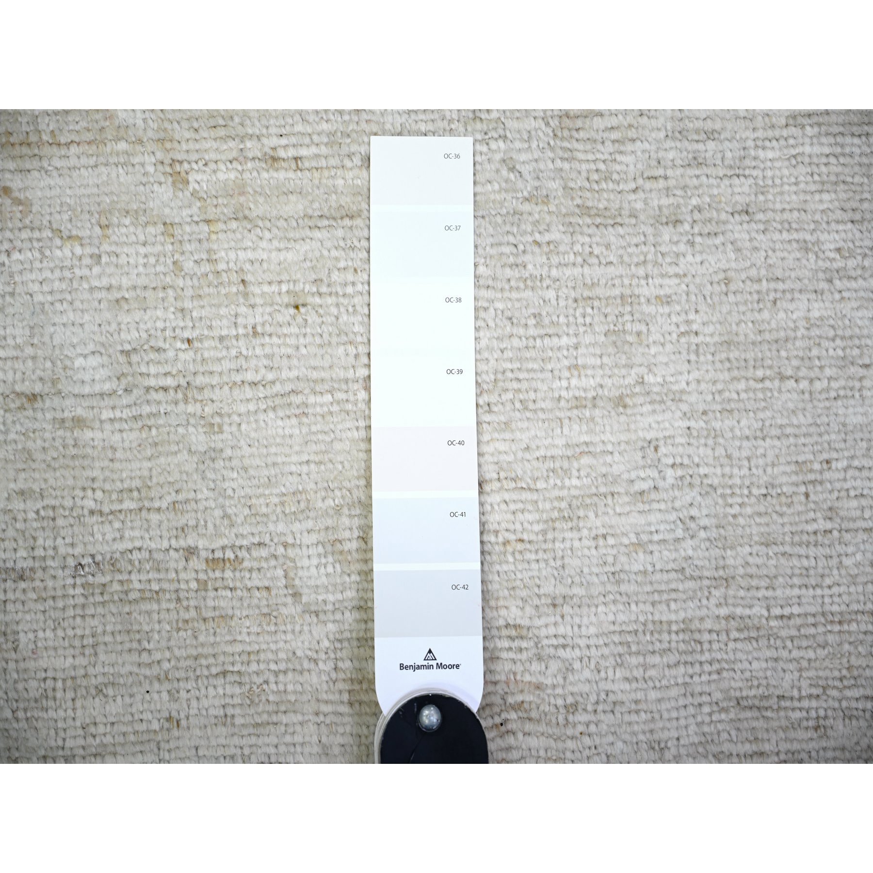 11'6"x14'3" Ivory, Afghan Angora Oushak with Faded Colors, Natural Dyes, Extra Soft Wool, Hand Knotted, Oversized Oriental Rug HR73919 - Image 7