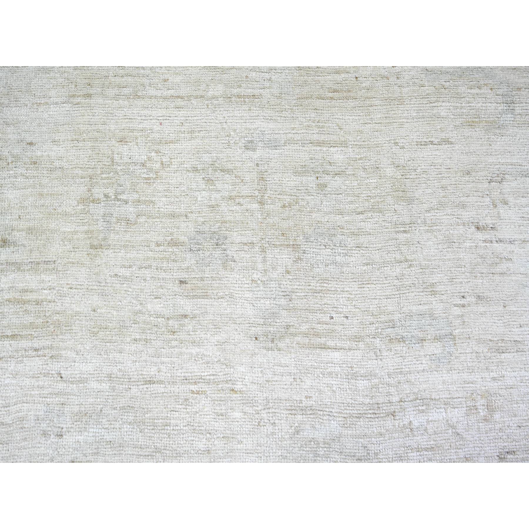 11'6"x14'3" Ivory, Afghan Angora Oushak with Faded Colors, Natural Dyes, Extra Soft Wool, Hand Knotted, Oversized Oriental Rug HR73919 - Image 8