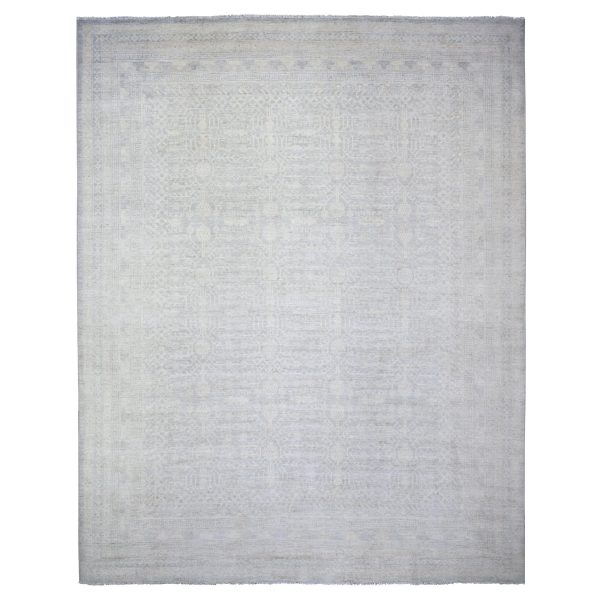 12'x14'3" Marian Blue, Stone Washed Peshawar Natural Dyes, Pure Wool Hand Knotted, Oversized Oriental Rug HR74177