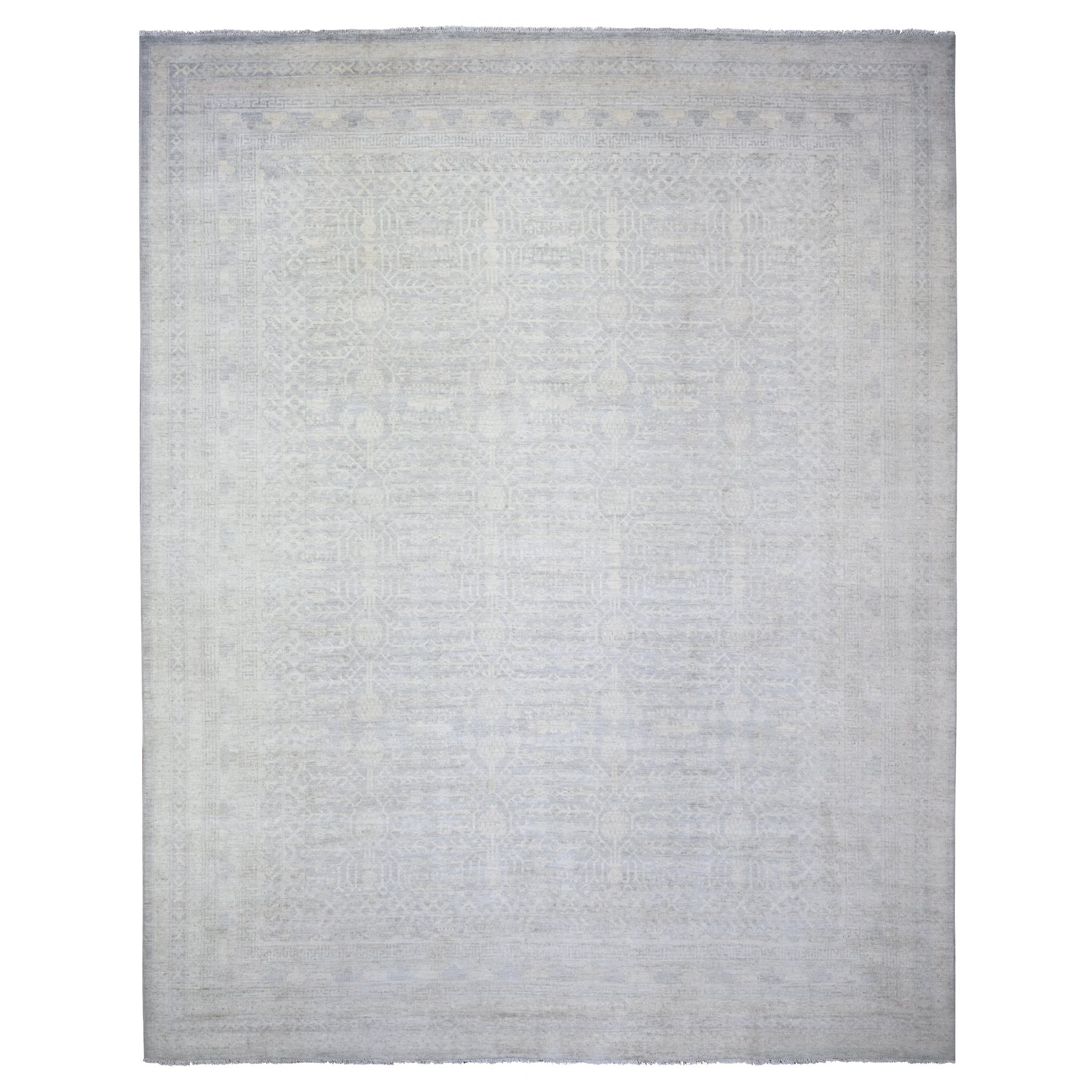 12'x14'3" Marian Blue, Stone Washed Peshawar Natural Dyes, Pure Wool Hand Knotted, Oversized Oriental Rug HR74177