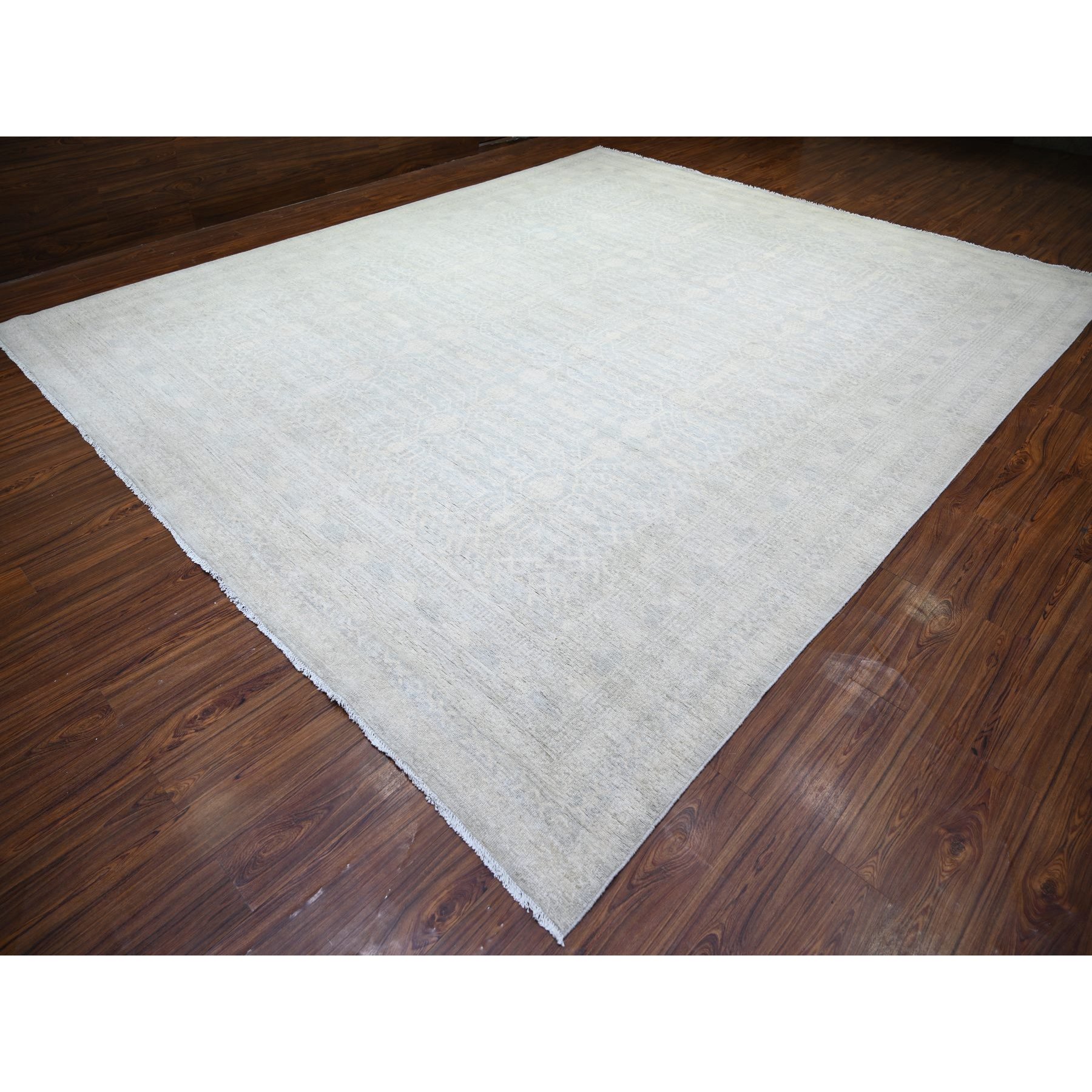 12'x14'3" Marian Blue, Stone Washed Peshawar Natural Dyes, Pure Wool Hand Knotted, Oversized Oriental Rug HR74177 - Image 4