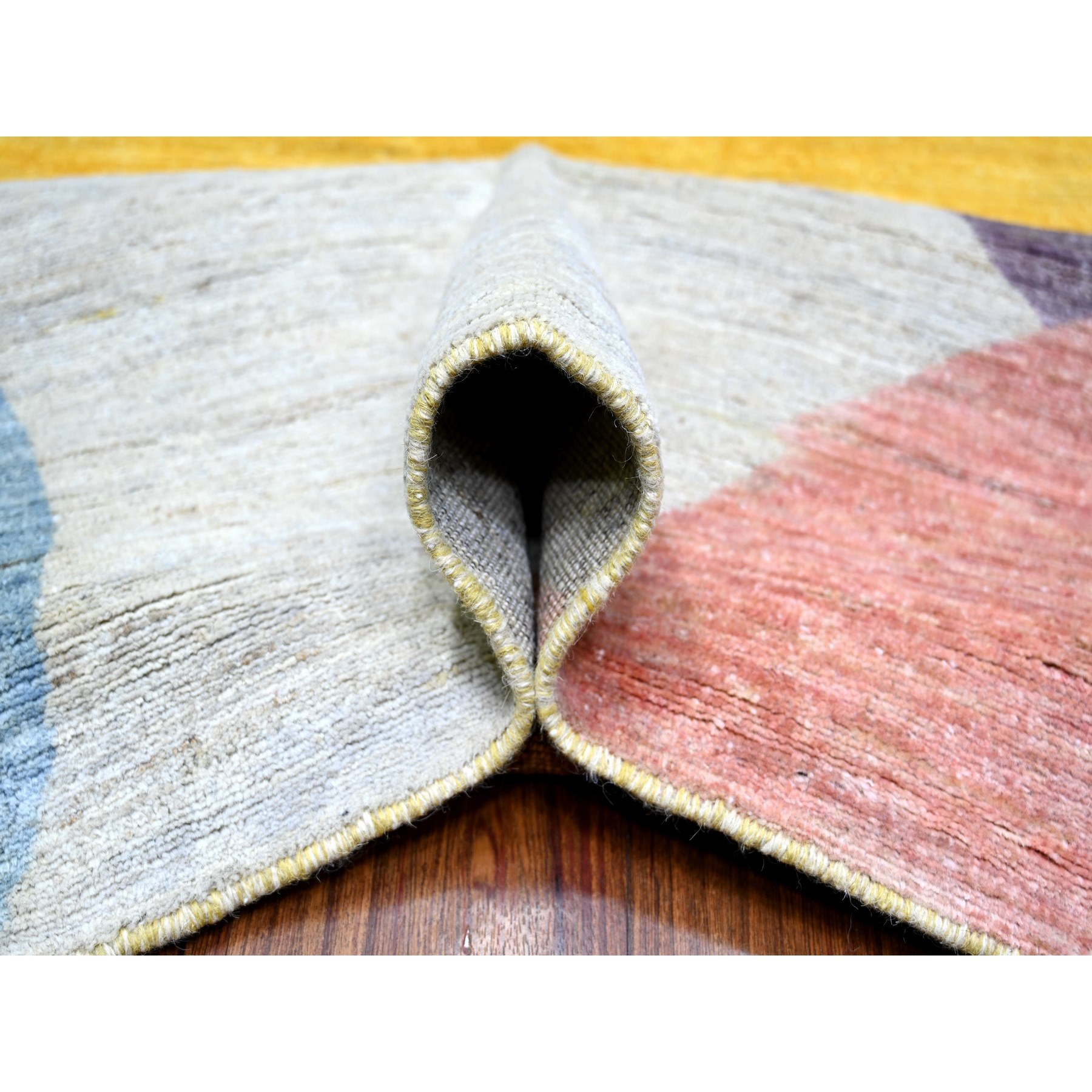 10'x13'9" Colorful, The Circles Design Vegetable Dyes, 100% Wool Hand Knotted, Oriental Rug HR74288 - Image 6