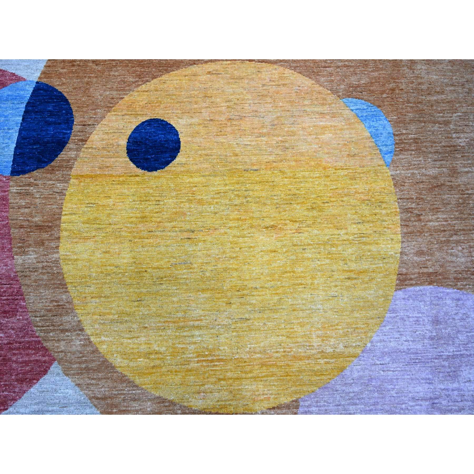 9'x12' Colorful, The Circles Design Vegetable Dyes, 100% Wool Hand Knotted, Oriental Rug HR74294 - Image 9
