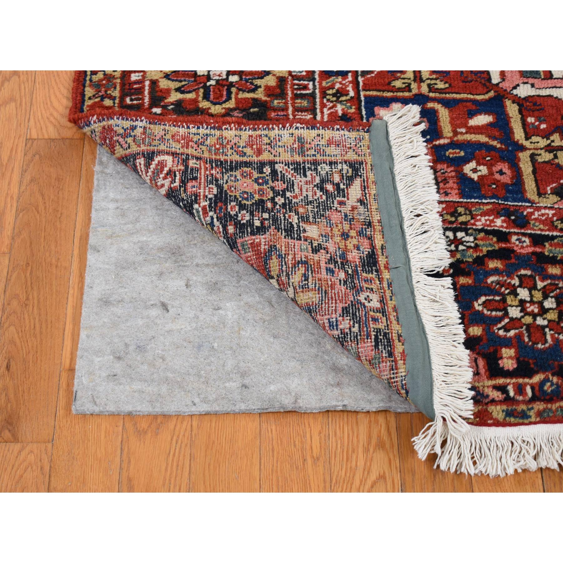 8'10"x11'8" Chili Red, Antique Persian Heriz, Soft and Full Pile, Pure Wool, Sides and Ends Professionally Secured, cleaned, Hand Knotted, Oriental Rug HR80776 - Image 5