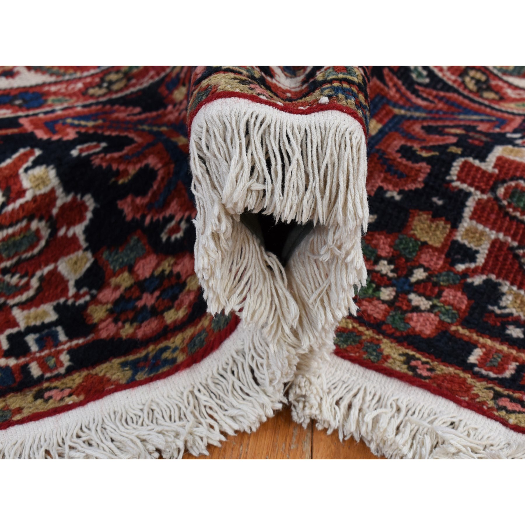 8'10"x11'8" Chili Red, Antique Persian Heriz, Soft and Full Pile, Pure Wool, Sides and Ends Professionally Secured, cleaned, Hand Knotted, Oriental Rug HR80776 - Image 7
