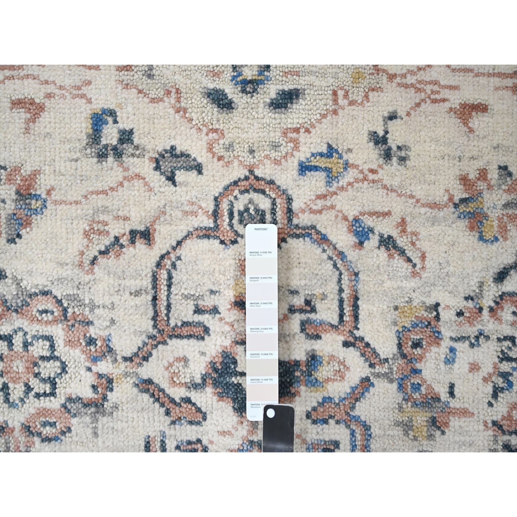 12'1"x14'9" Taupe 100% Wool, Soft and Plush Pile, Supple Collection, Natural Dyes, Hand Knotted, Mahal Design, Oushak, Oversized Oriental Rug HR84331 - Image 7