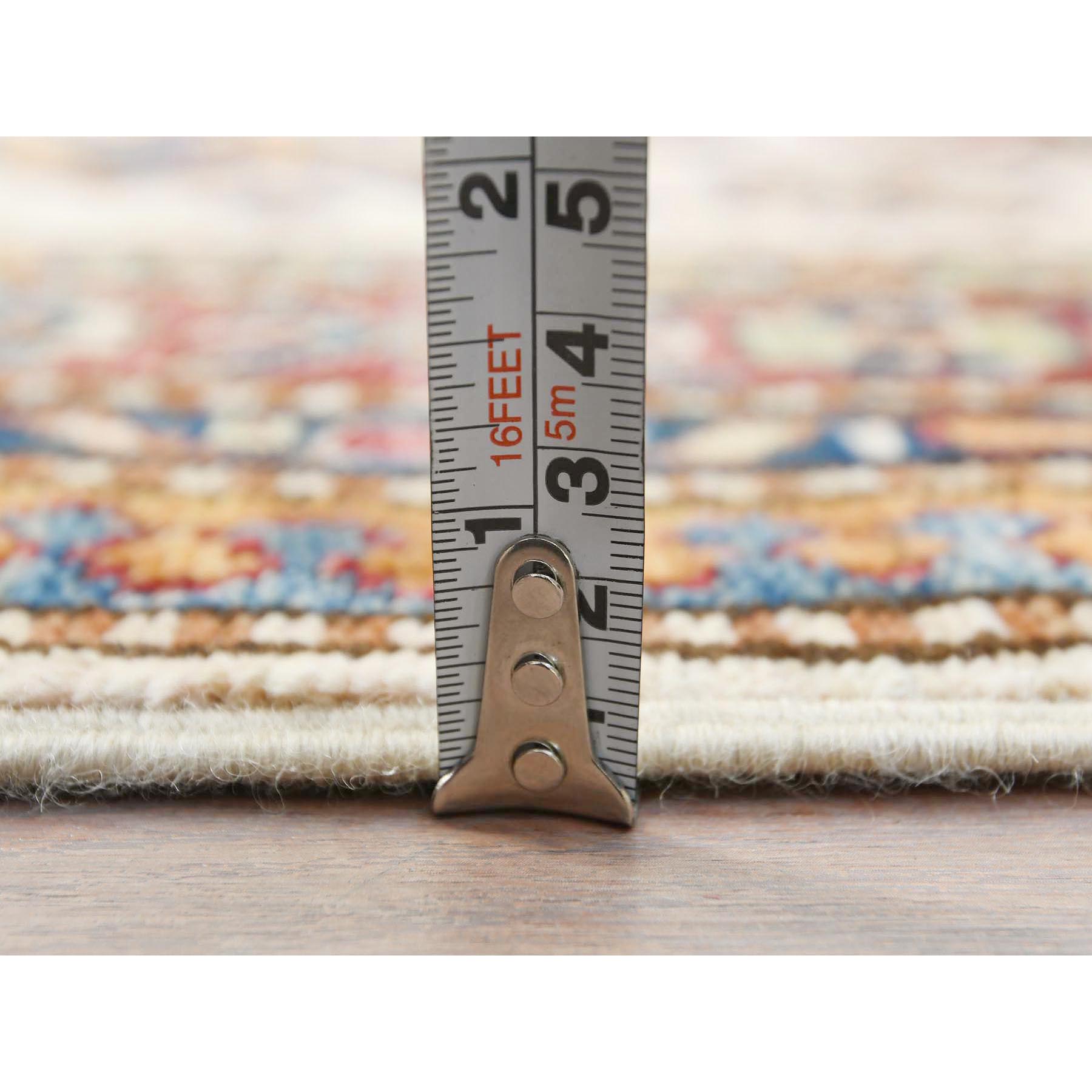 2'9"x35'8" Ivory, Afghan Super Kazak with Geometric Medallion Design, Natural Dyes, Soft Wool Hand Knotted, XL Runner Oriental Rug HR85291 - Image 6
