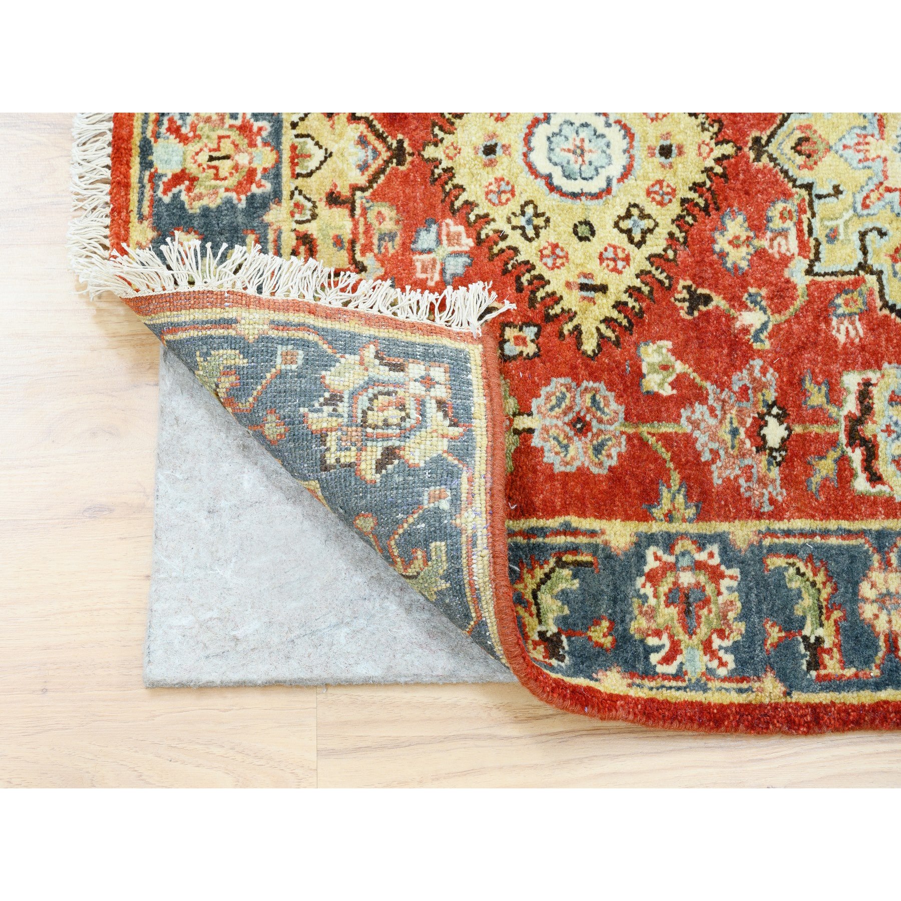2'7"x15'10" Red Karajeh Design Pure Wool Hand Knotted Oriental XL Runner Rug HR62165 - Image 3