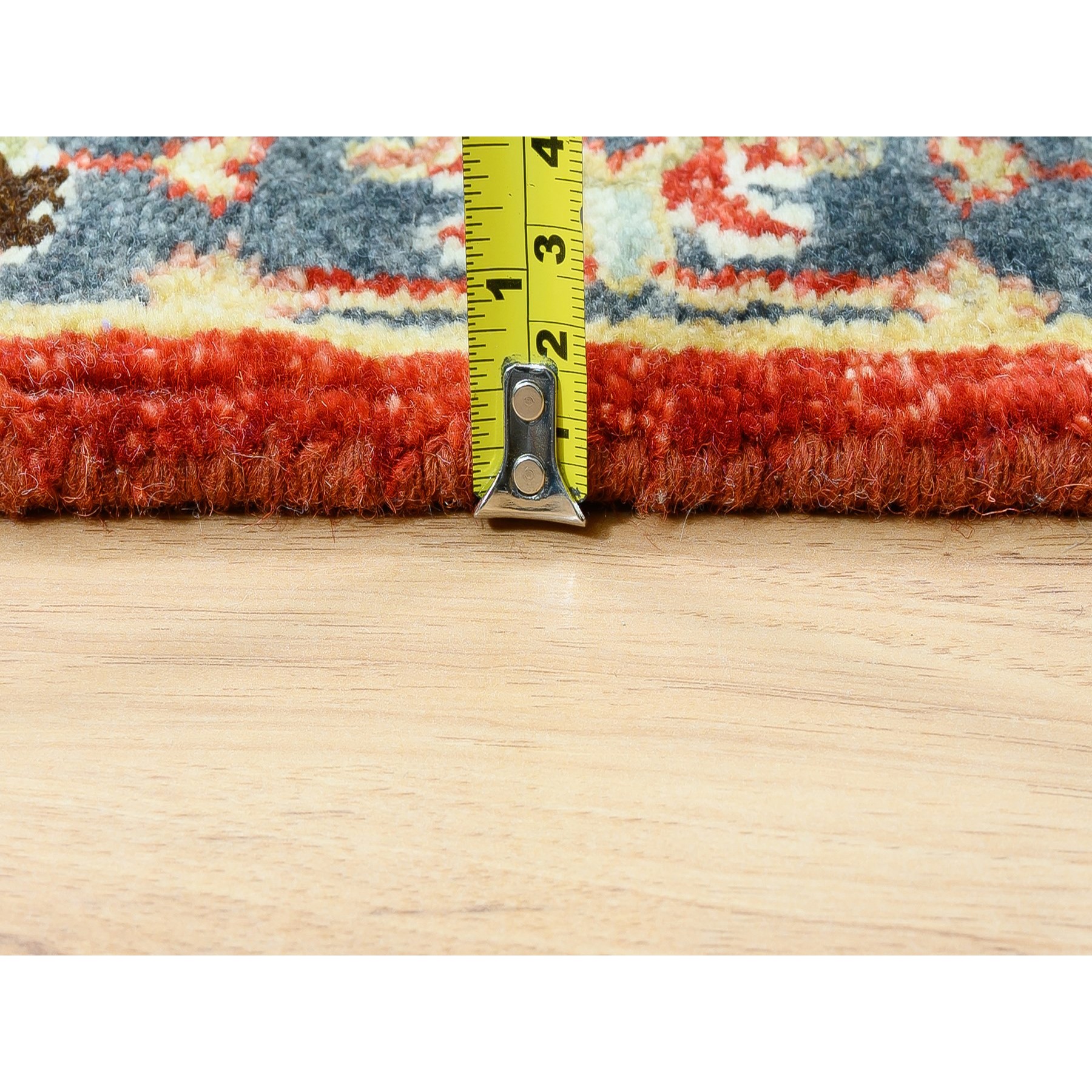 2'7"x15'10" Red Karajeh Design Pure Wool Hand Knotted Oriental XL Runner Rug HR62165 - Image 7