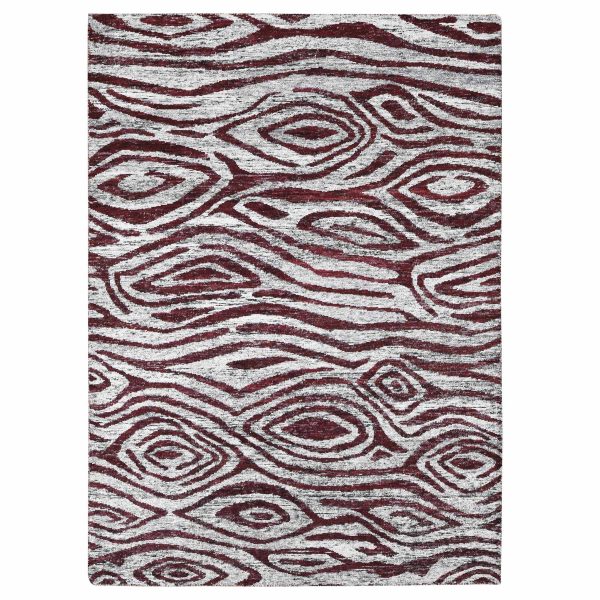 9'x11'7'' Ivory, Man Made Silk, Hand Knotted with Tree Bark Design and Natural Abrash, Oriental Rug HR80816