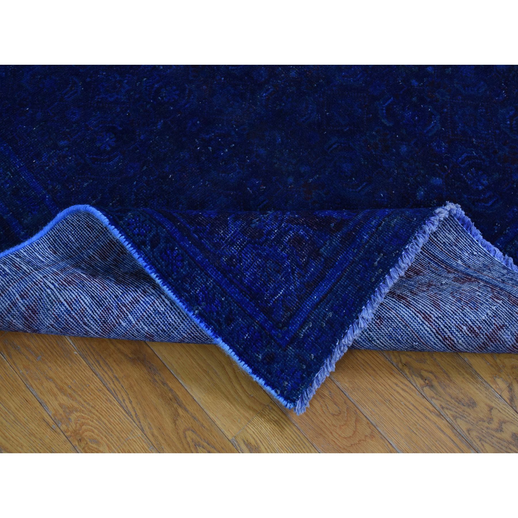 5'1"x10' Space Cadet, Hand Knotted, Worn Wool, Persian Musel with Fish Mahi All Over Design, Wide Runner Oriental Rug HR80860 - Image 4