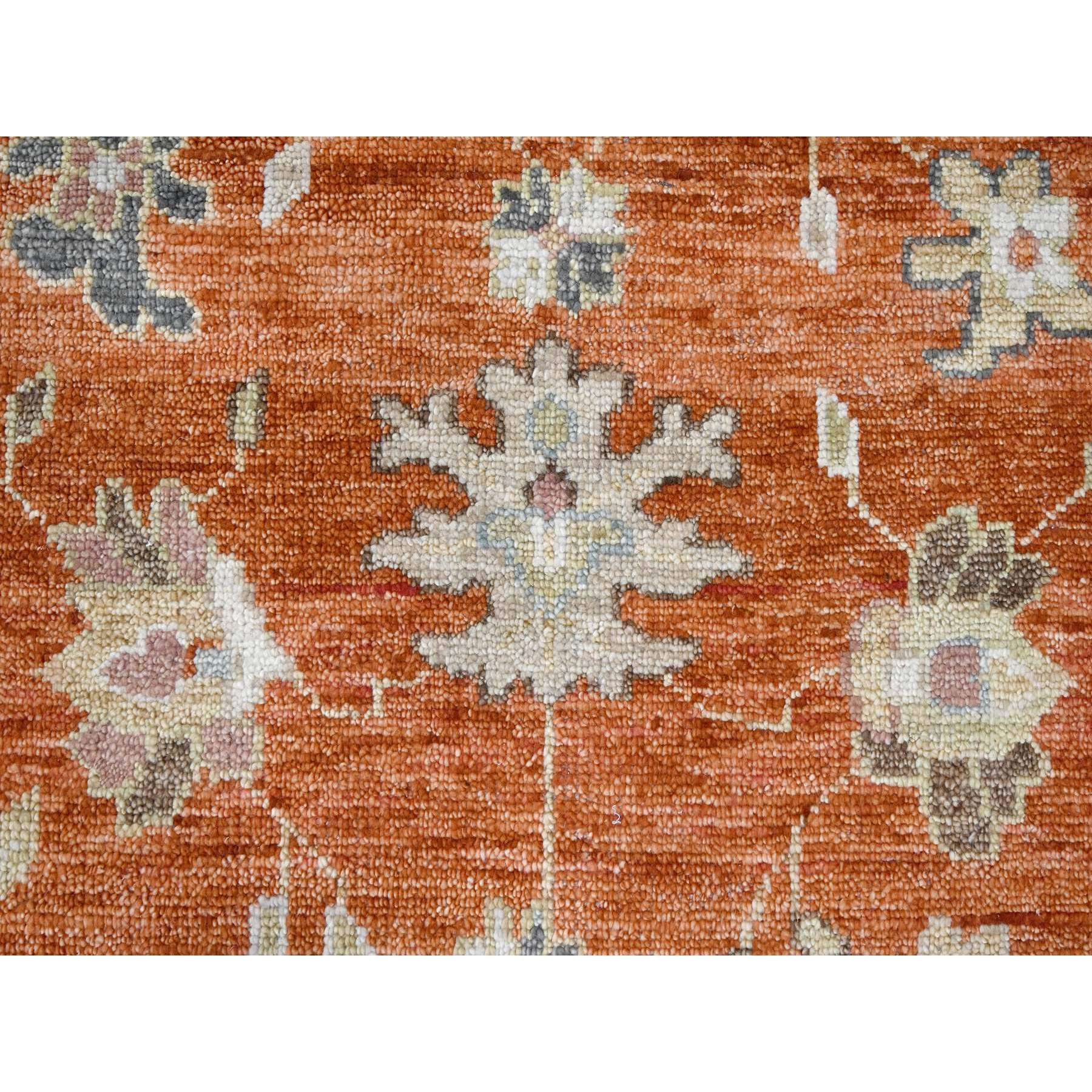 12'x17'8" Burnt Orange, Natural Dyes, Extra Soft Wool, Thick and Plush, Hand Knotted, Oushak Design, Supple Collection, Oversize Oriental Rug HR84358 - Image 8