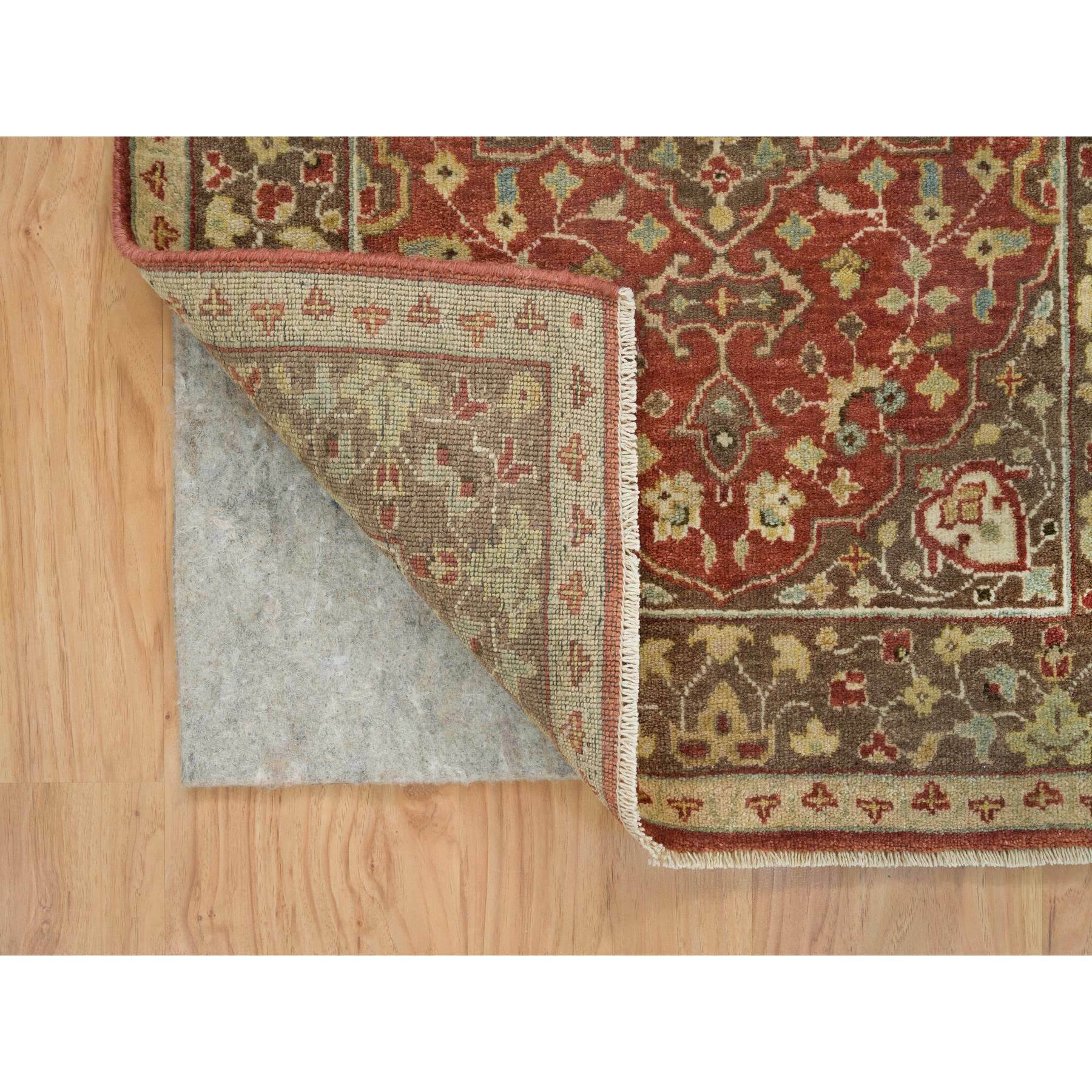 2'6"x8'3" Rust Red, Fine Weave, Antiqued Haji Jalili Design, Natural Dyes, All Wool, Plush Pile, Hand Knotted, Runner Oriental Rug HR65733 - Image 3