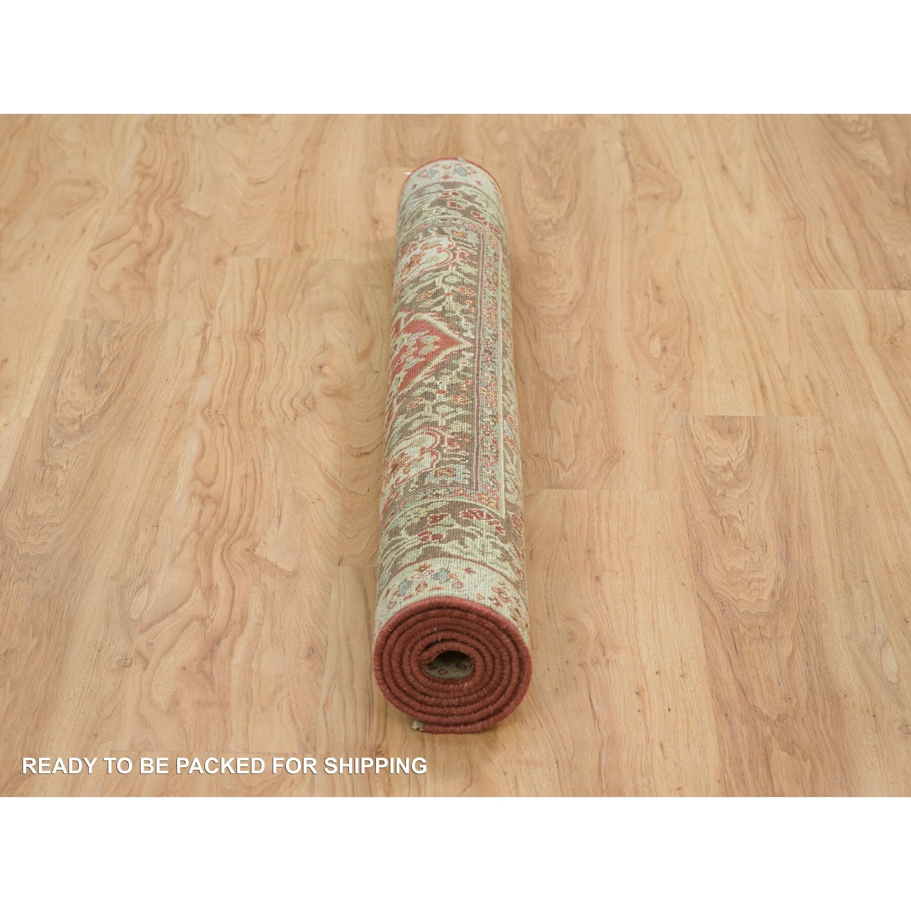 4'2"x6'1" Rust Red, All Wool, Plush Pile, Antiqued Haji Jalili Design, Fine Weave, Natural Dyes, Hand Knotted, Oriental Rug HR65746 - Image 6