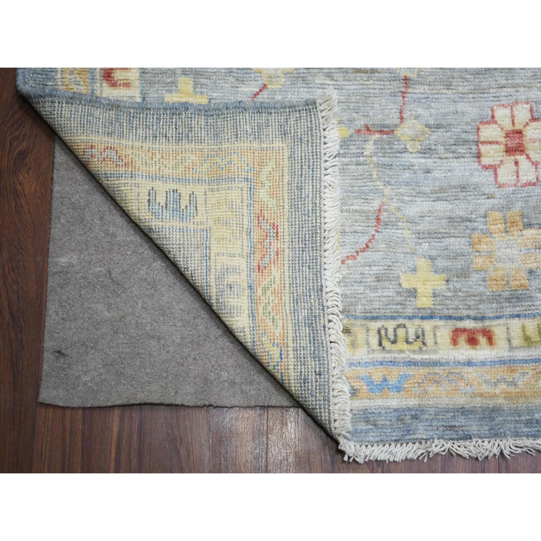 12'x16' Cadet Gray, Organic Wool Hand Knotted, Afghan Angora Oushak with All Over Leaf Design Natural Dyes, Oversized Oriental Rug HR73024 - Image 5
