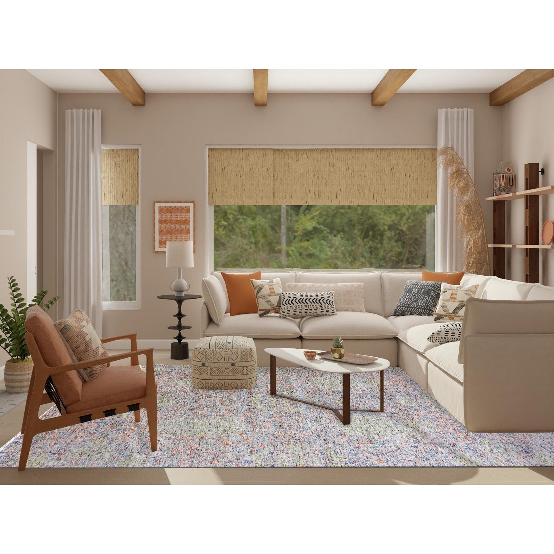 9'x12' Gray Goose, Oushak influence with Salt and Pepper Motif, Natural Dyes, Pure Wool, Oriental Rug HR75305 - Image 2