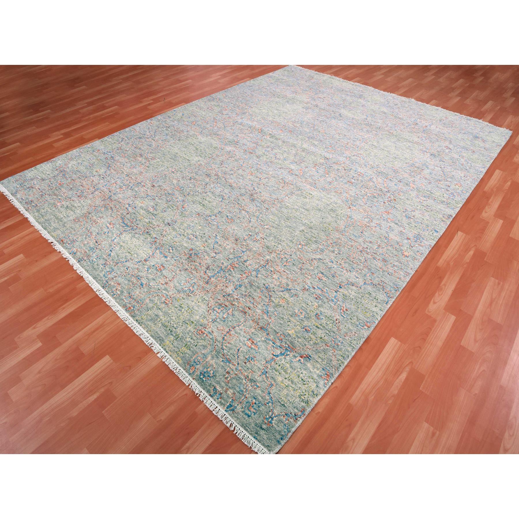 9'x12' Gray Goose, Oushak influence with Salt and Pepper Motif, Natural Dyes, Pure Wool, Oriental Rug HR75305 - Image 4