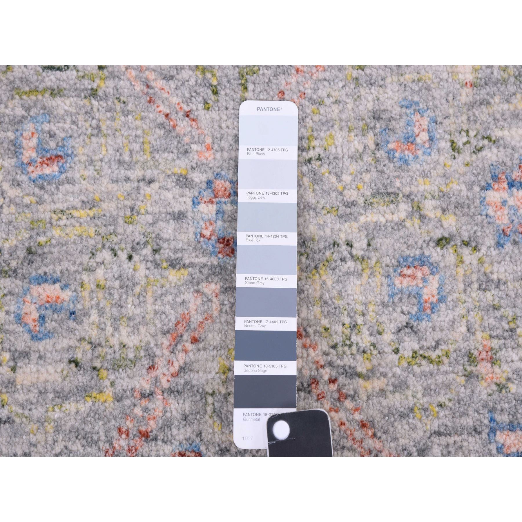 9'x12' Gray Goose, Oushak influence with Salt and Pepper Motif, Natural Dyes, Pure Wool, Oriental Rug HR75305 - Image 8