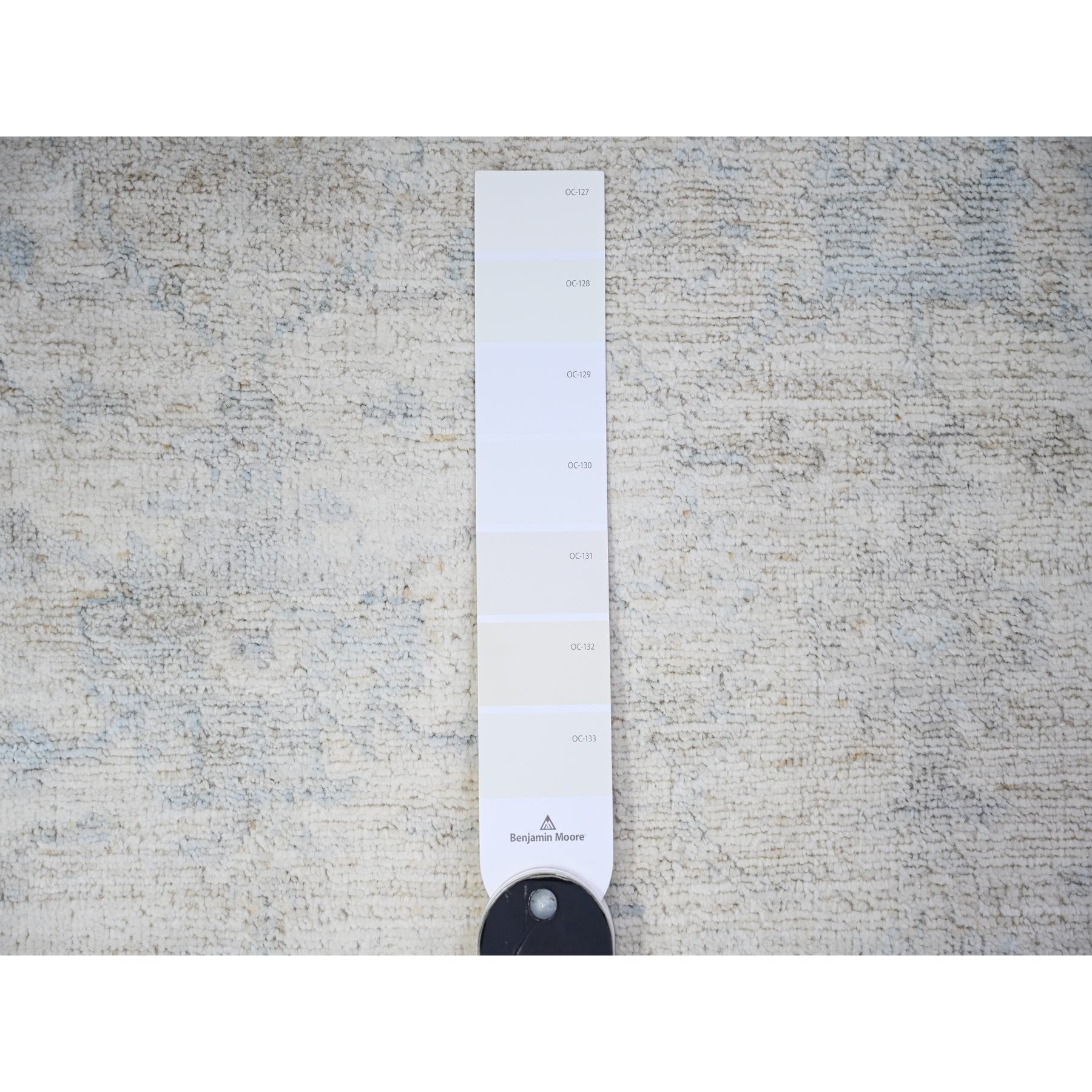 3'10"x5'8" Lace Ivory, Natural Dyes, Stone Washed Peshawar Faded Out, Soft Organic Wool, Hand Knotted, Oriental Rug HR74879 - Image 3