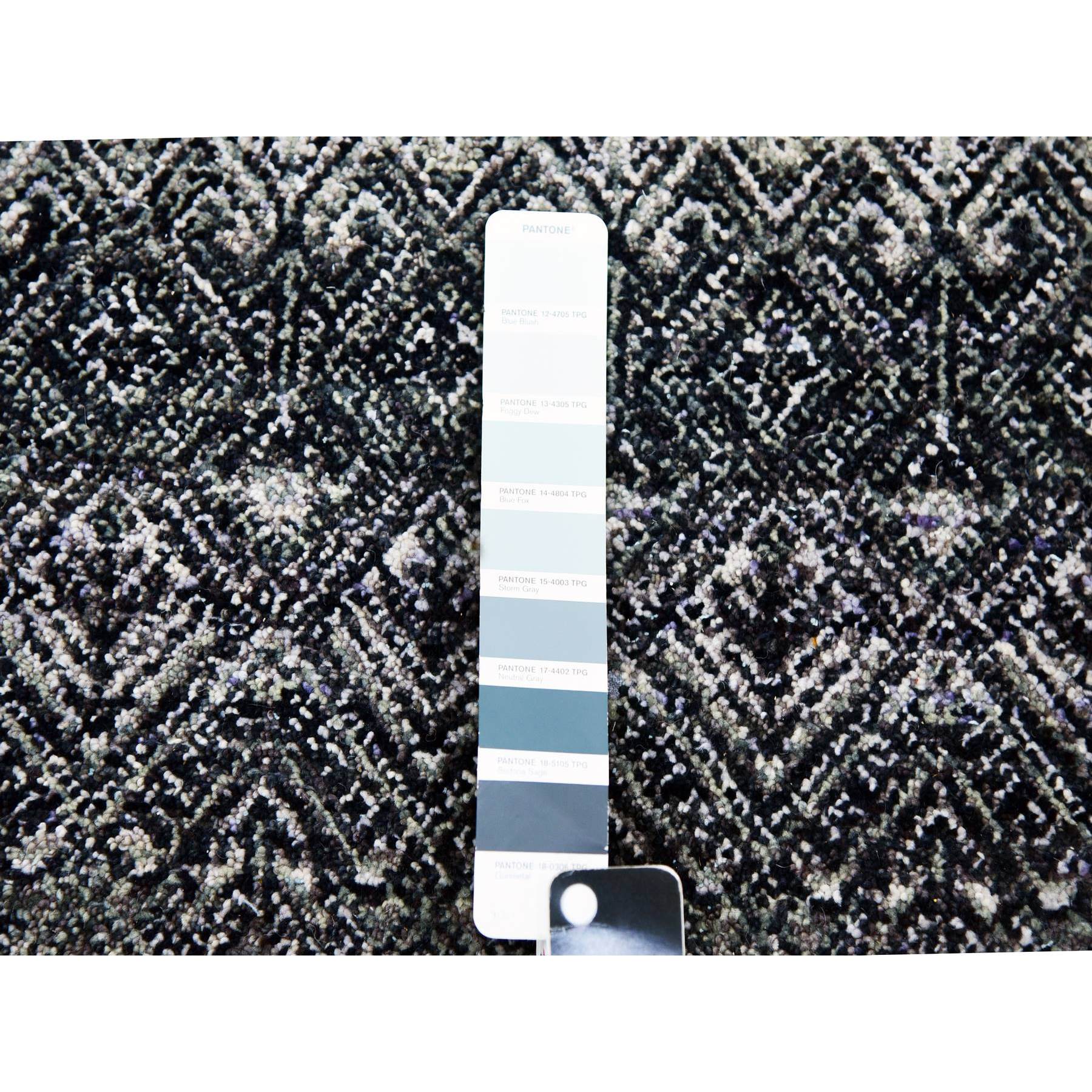 10'x10' Arsenic Gray, 100% Plush Wool, Hand Knotted, Kohinoor Herat Small Geometric Repetitive Design, Square Oriental Rug HR79460 - Image 7