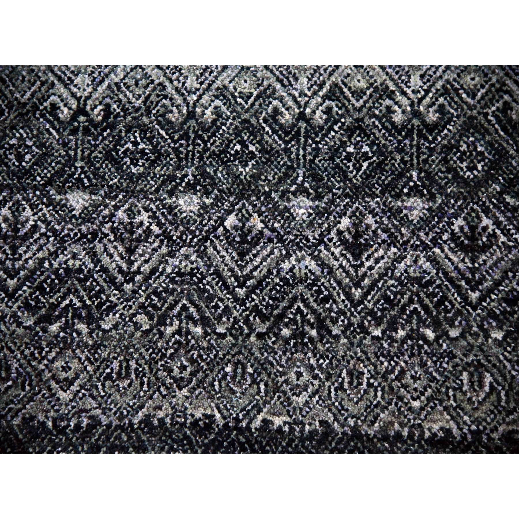 10'x10' Arsenic Gray, 100% Plush Wool, Hand Knotted, Kohinoor Herat Small Geometric Repetitive Design, Square Oriental Rug HR79460 - Image 8