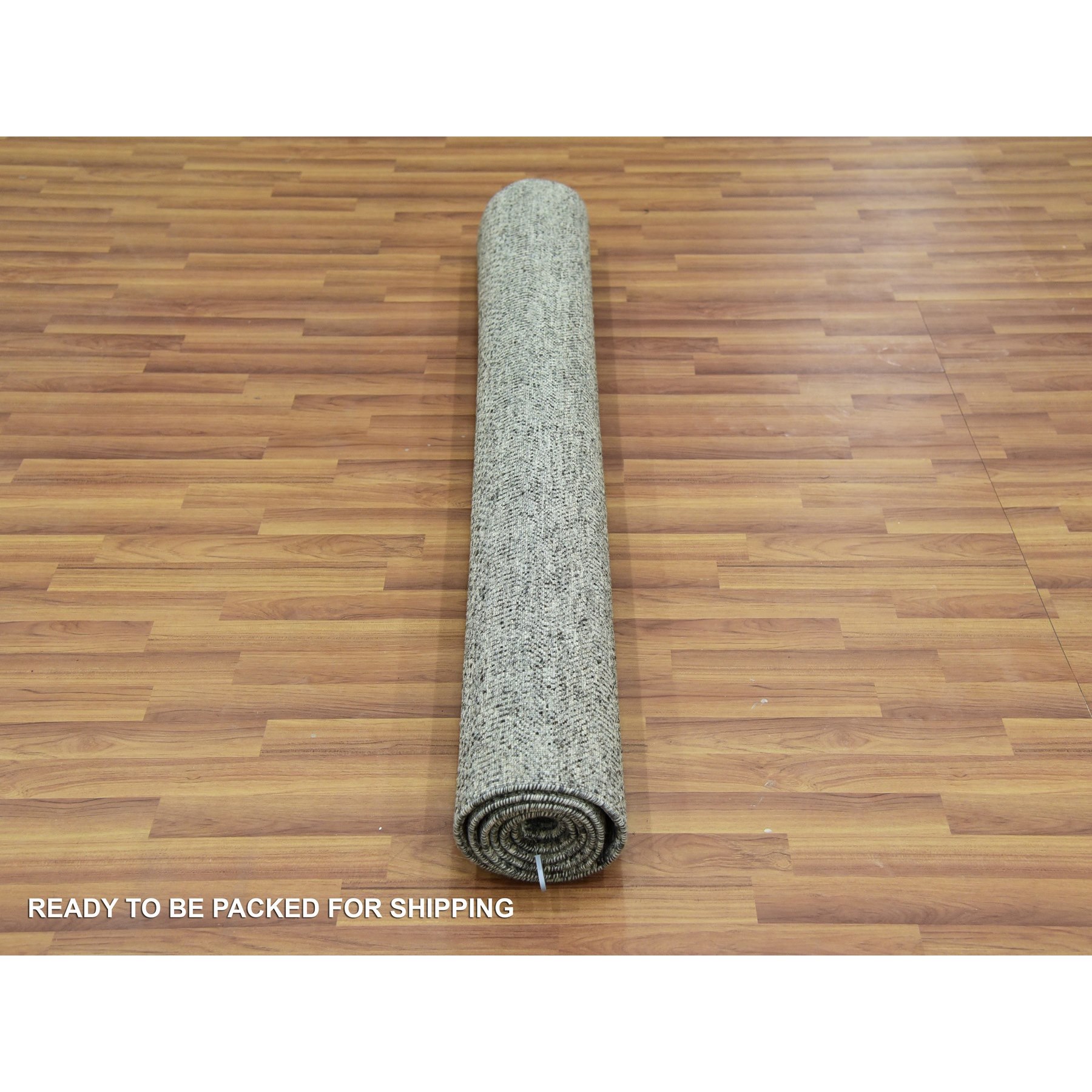 5'2"x7' Medium Gray, Natural Undyed Wool, Hand Knotted, Modern Grass Design, Oriental Rug HR79478 - Image 5