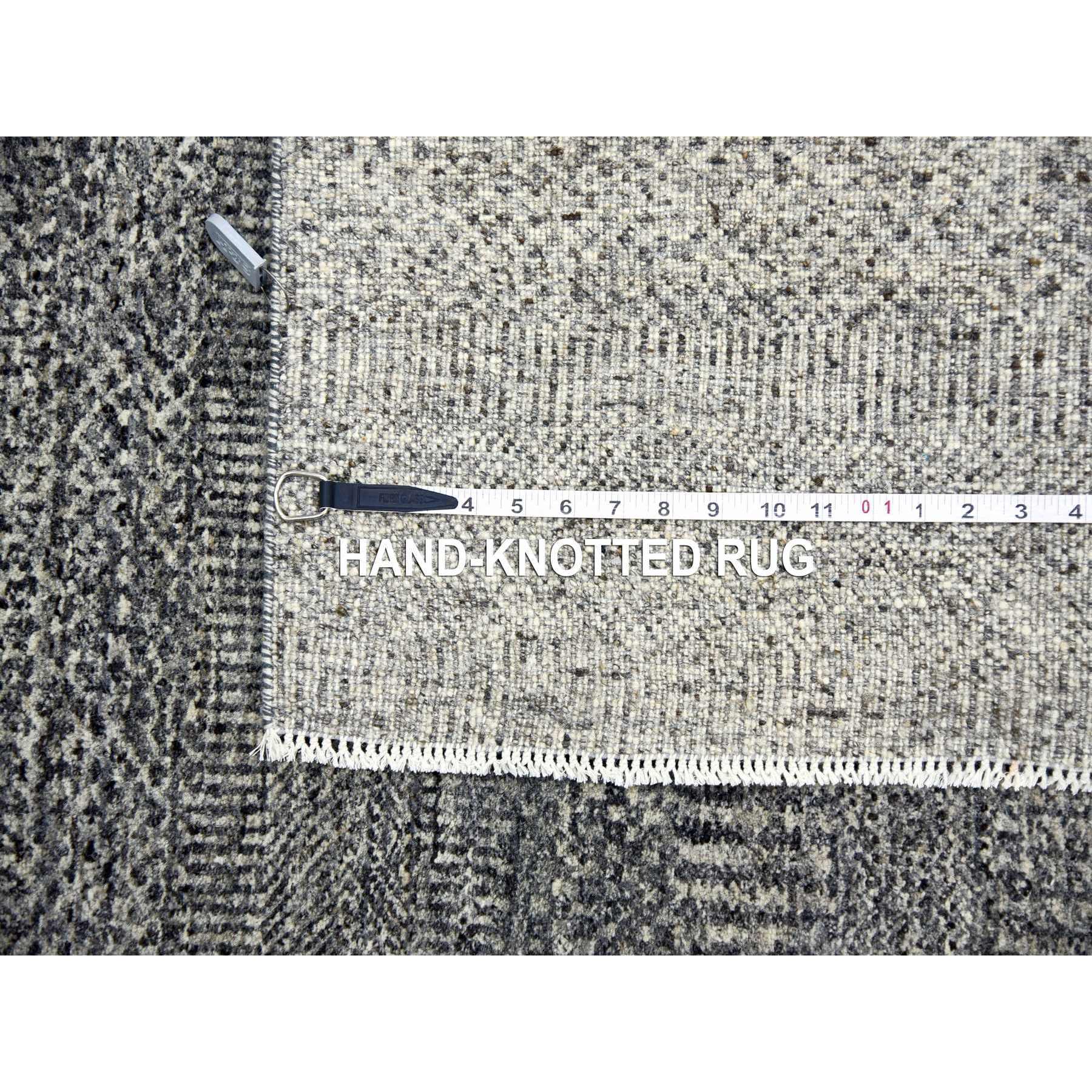 5'2"x7' Medium Gray, Natural Undyed Wool, Hand Knotted, Modern Grass Design, Oriental Rug HR79478 - Image 7