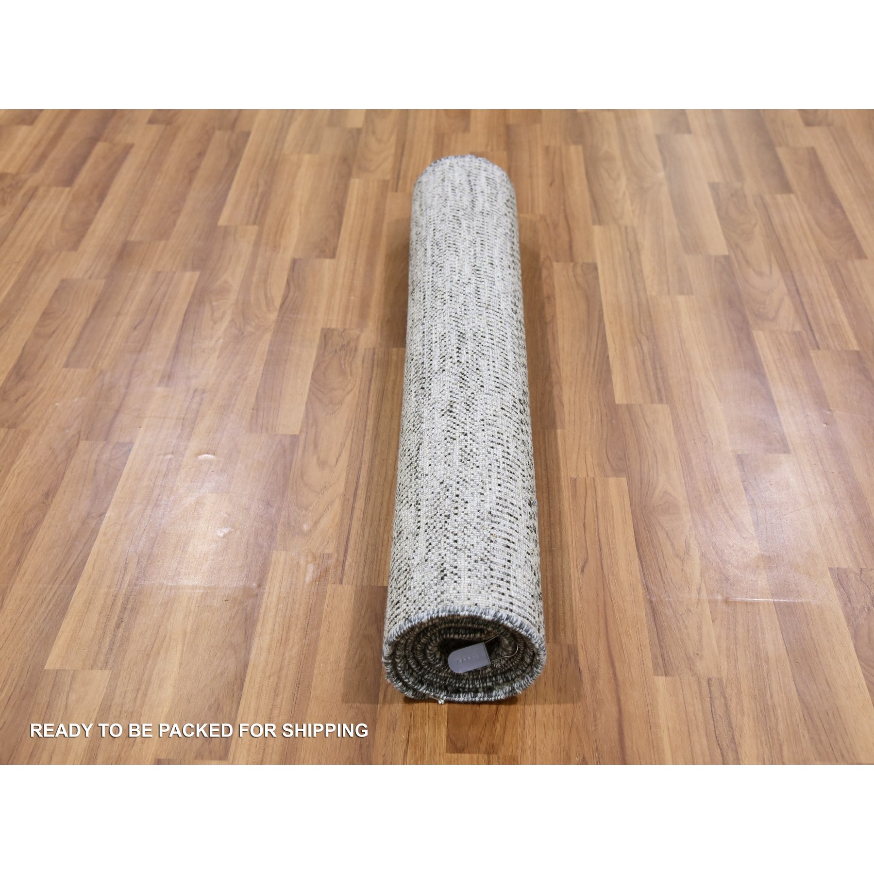 3'x4'10" Stone Eagle Gray, Natural Undyed Wool, Modern Grass Design, Hand Knotted, Tone on Tone, Oriental Rug HR79579 - Image 5