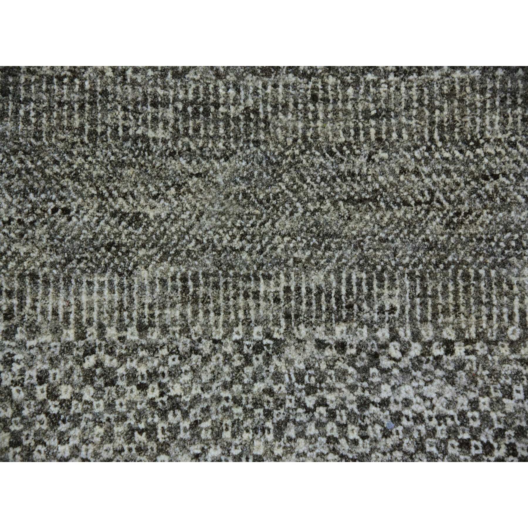 12'x12'2" Neutral Gray, Hand Knotted, Modern Grass Design, Natural Undyed Wool, Square Oriental Rug HR79587 - Image 8
