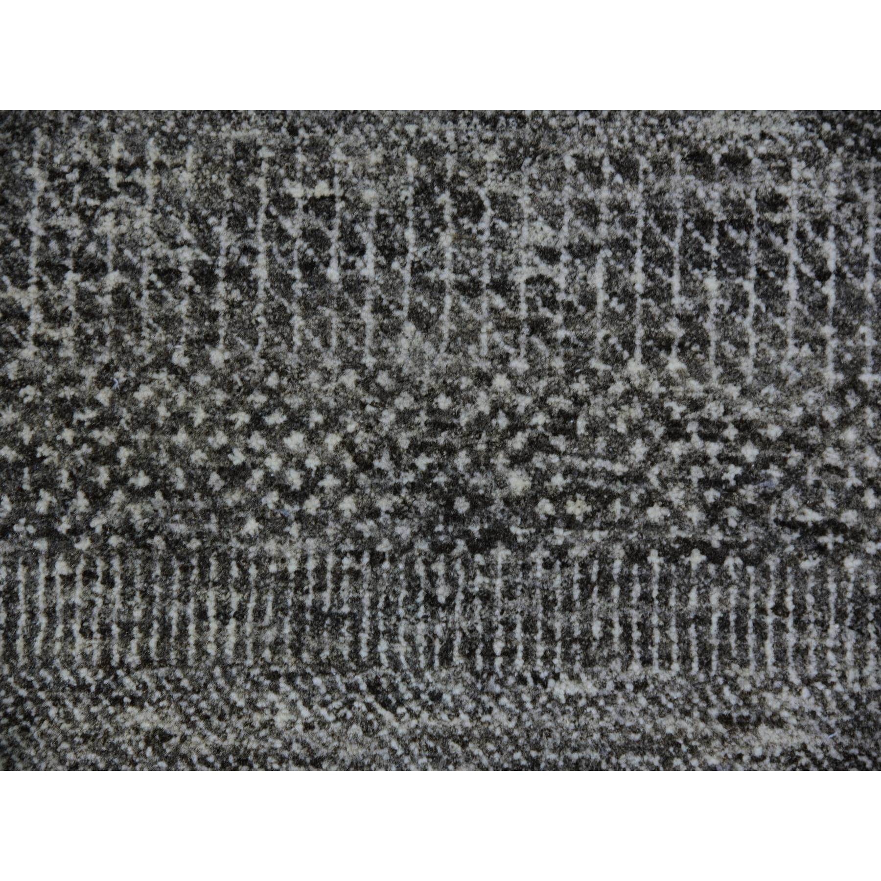 8'1"x8'2" Harbor Gray, Organic Undyed Wool, Modern Grass Design, Tone on Tone, Square Hand Knotted Oriental Rug HR79589 - Image 8