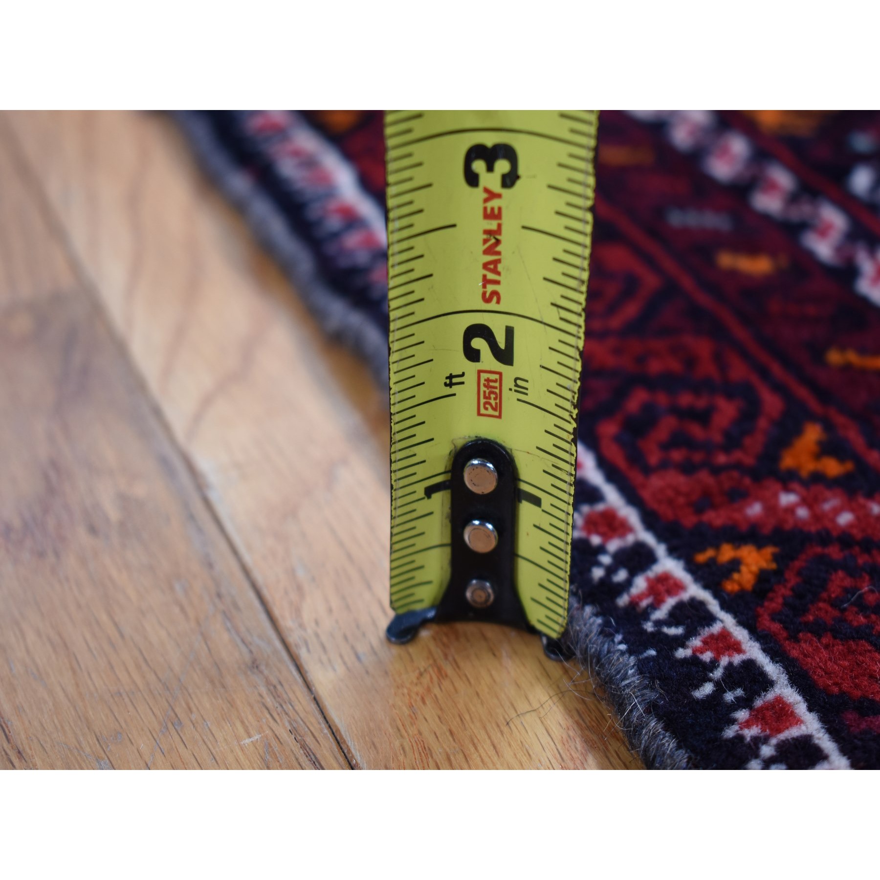 3'4"x5'10" Maroon Red, Vintage Tourkaman Bokara Gul Motif, Pure Wool, Hand Knotted, Wide Runner Oriental Rug HR87377 - Image 8