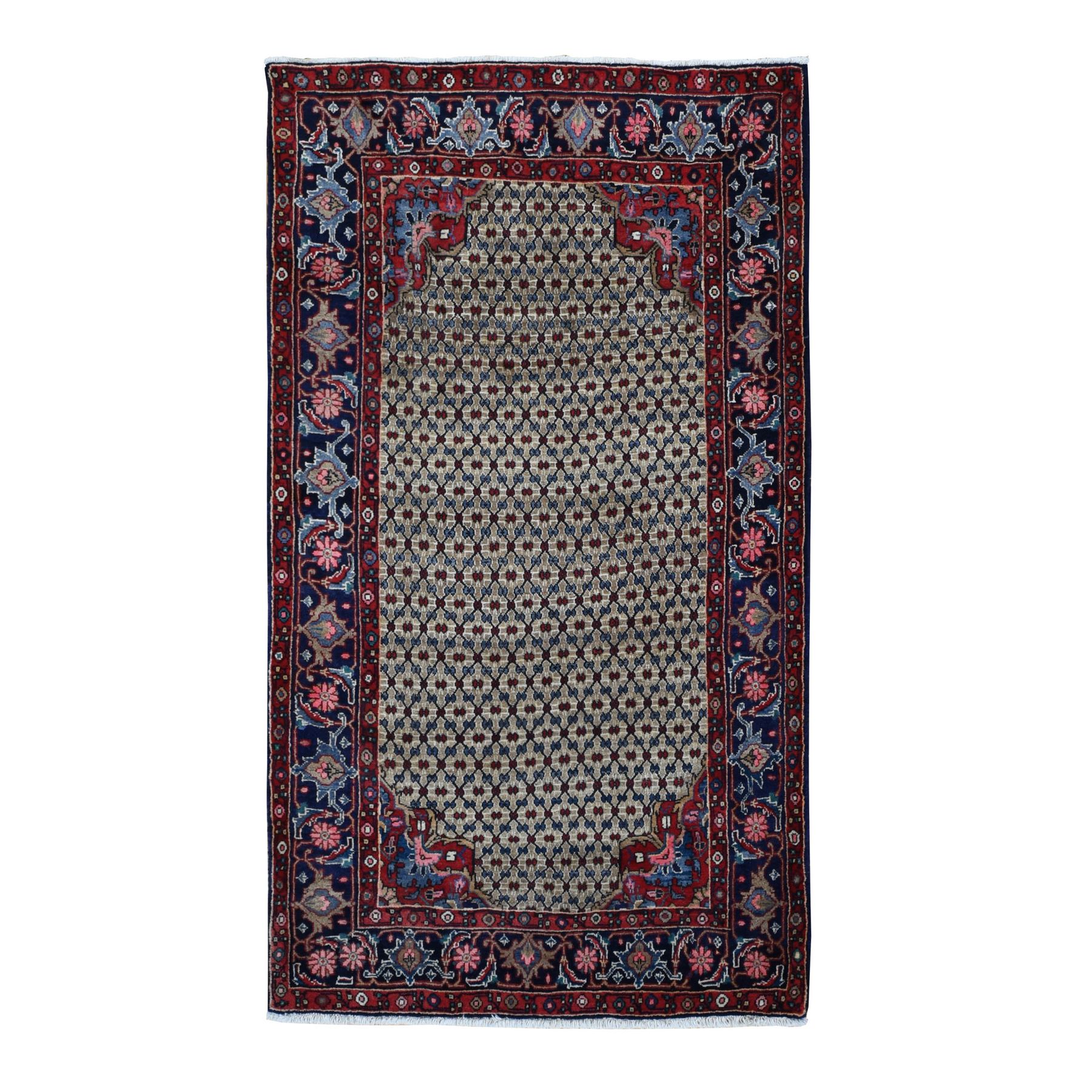 4'4"x7'9" Beaver Brown, New Persian Serab, Camel Hair Full Pile, Pure Wool, Hand Knotted, Oriental Rug HR87384