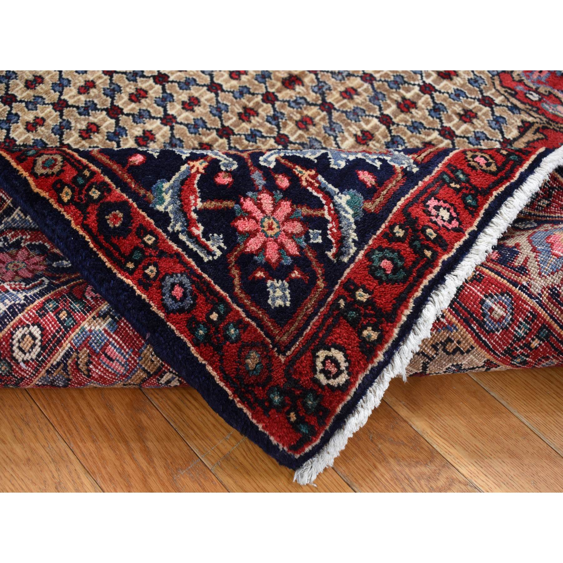 4'4"x7'9" Beaver Brown, New Persian Serab, Camel Hair Full Pile, Pure Wool, Hand Knotted, Oriental Rug HR87384 - Image 4