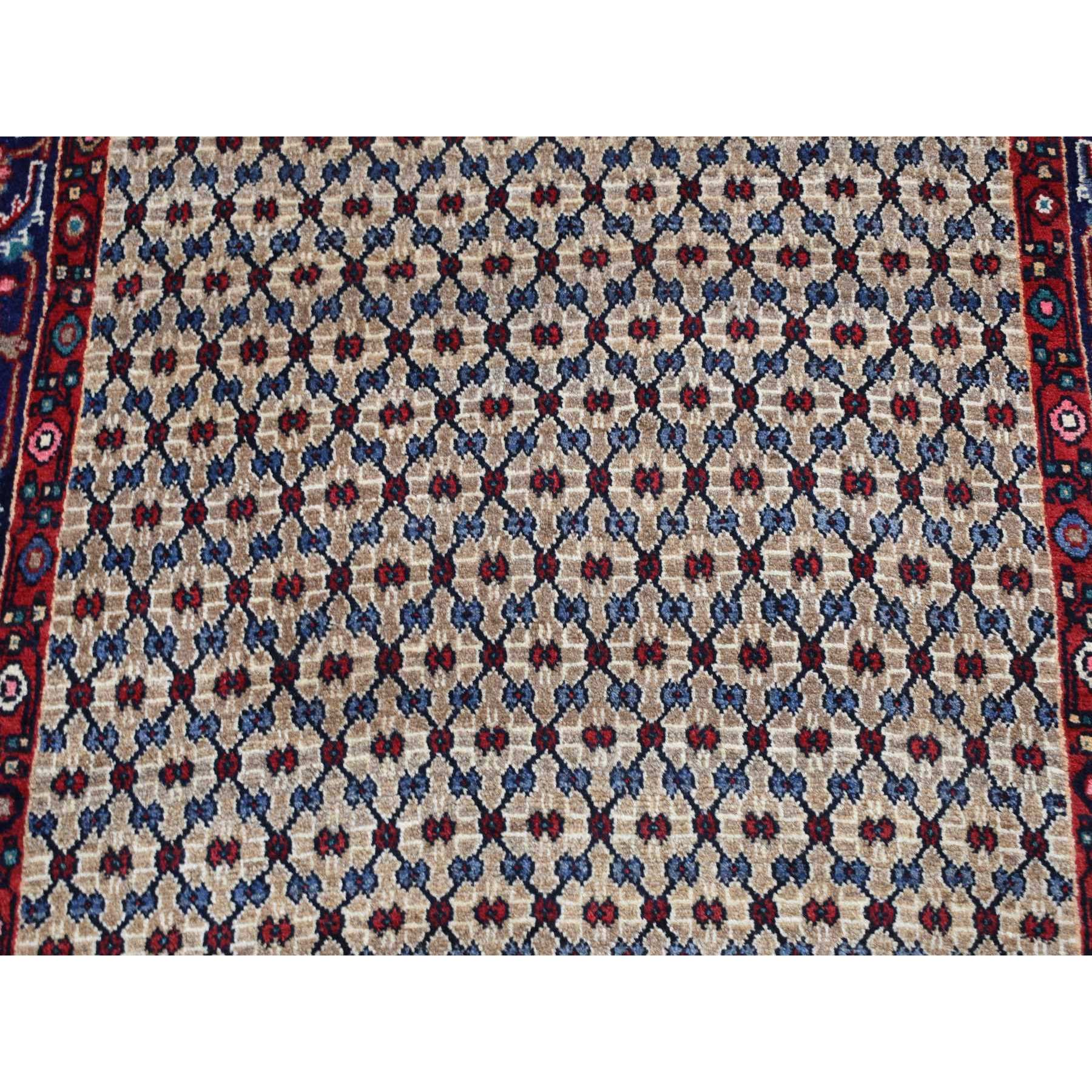 4'4"x7'9" Beaver Brown, New Persian Serab, Camel Hair Full Pile, Pure Wool, Hand Knotted, Oriental Rug HR87384 - Image 6