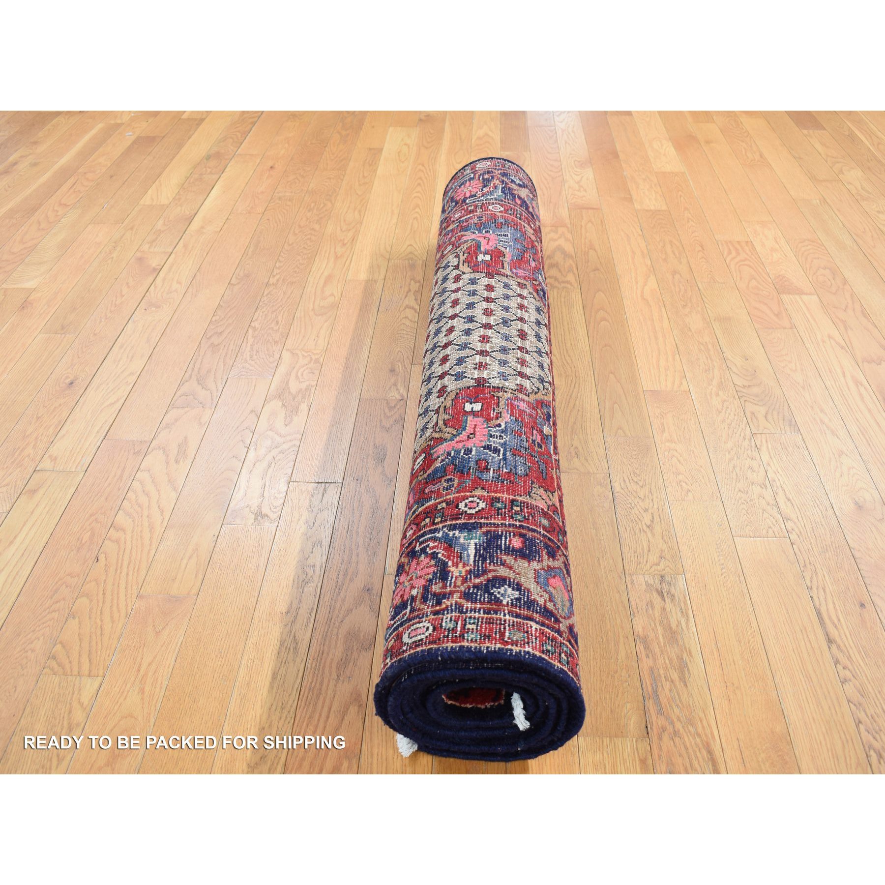 4'4"x7'9" Beaver Brown, New Persian Serab, Camel Hair Full Pile, Pure Wool, Hand Knotted, Oriental Rug HR87384 - Image 7