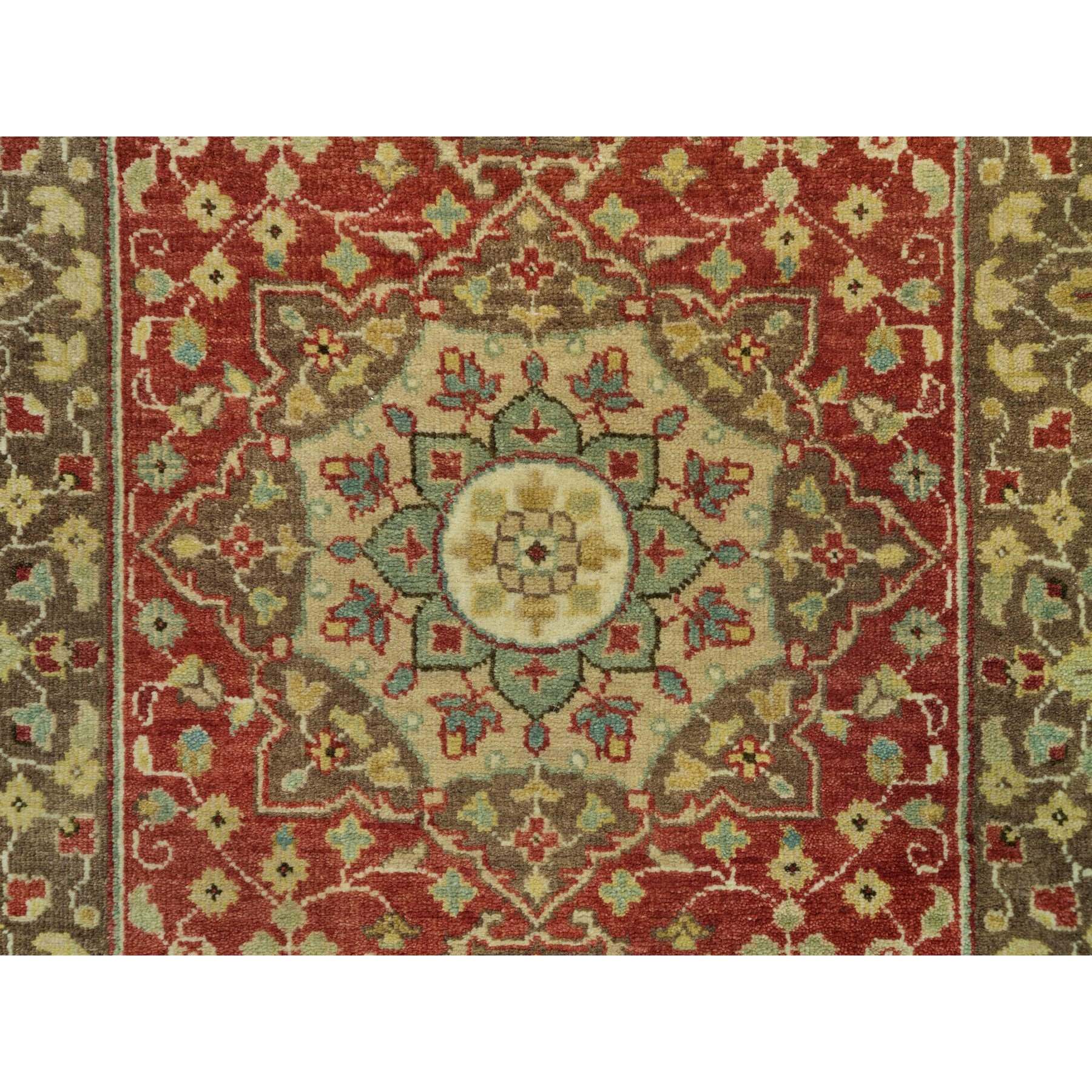 2'7"x18' Rufous Red, Hand Knotted, Natural Wool, Dense Weave, Soft and Plush Pile, Antiqued Tabriz Haji Jalili Design, XL Runner Oriental Rug HR90107 - Image 5