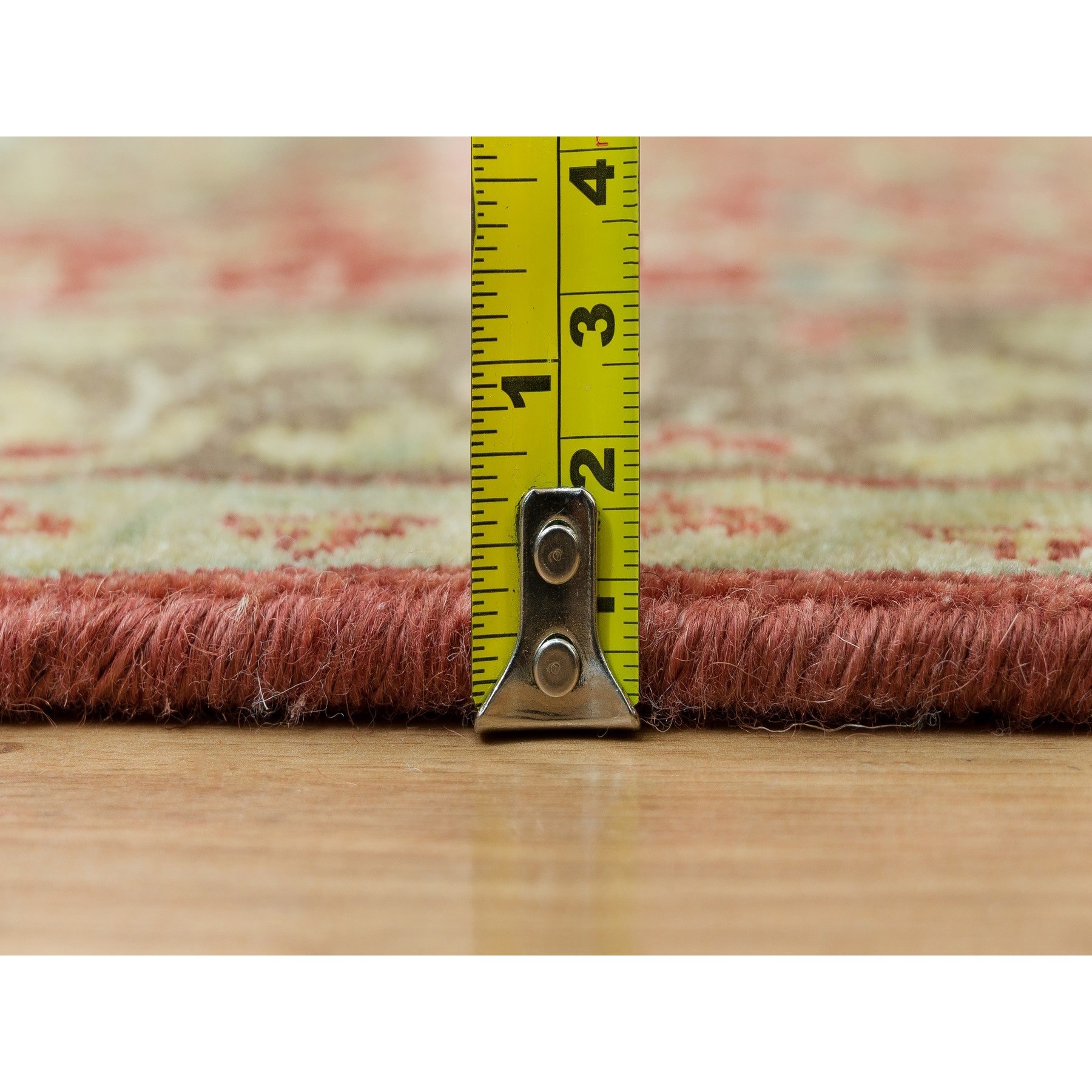 2'7"x18' Rufous Red, Hand Knotted, Natural Wool, Dense Weave, Soft and Plush Pile, Antiqued Tabriz Haji Jalili Design, XL Runner Oriental Rug HR90107 - Image 7