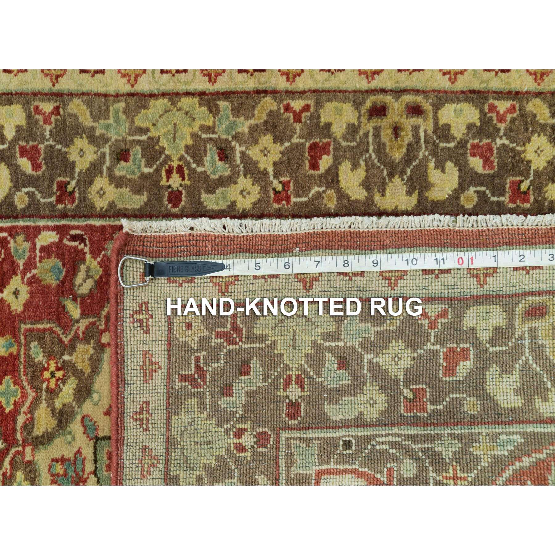 2'7"x18' Rufous Red, Hand Knotted, Natural Wool, Dense Weave, Soft and Plush Pile, Antiqued Tabriz Haji Jalili Design, XL Runner Oriental Rug HR90107 - Image 8