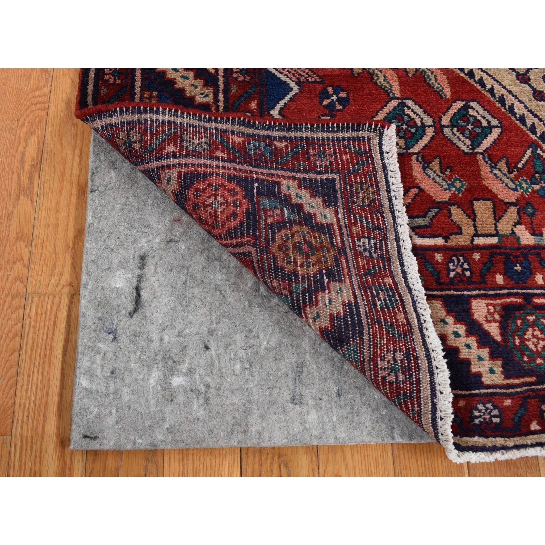 5'1"x10'2" Mojave Desert Brown, New Persian Hamadan, Camel Hair, Pure Wool, Hand Knotted, Oriental Rug HR87527 - Image 3