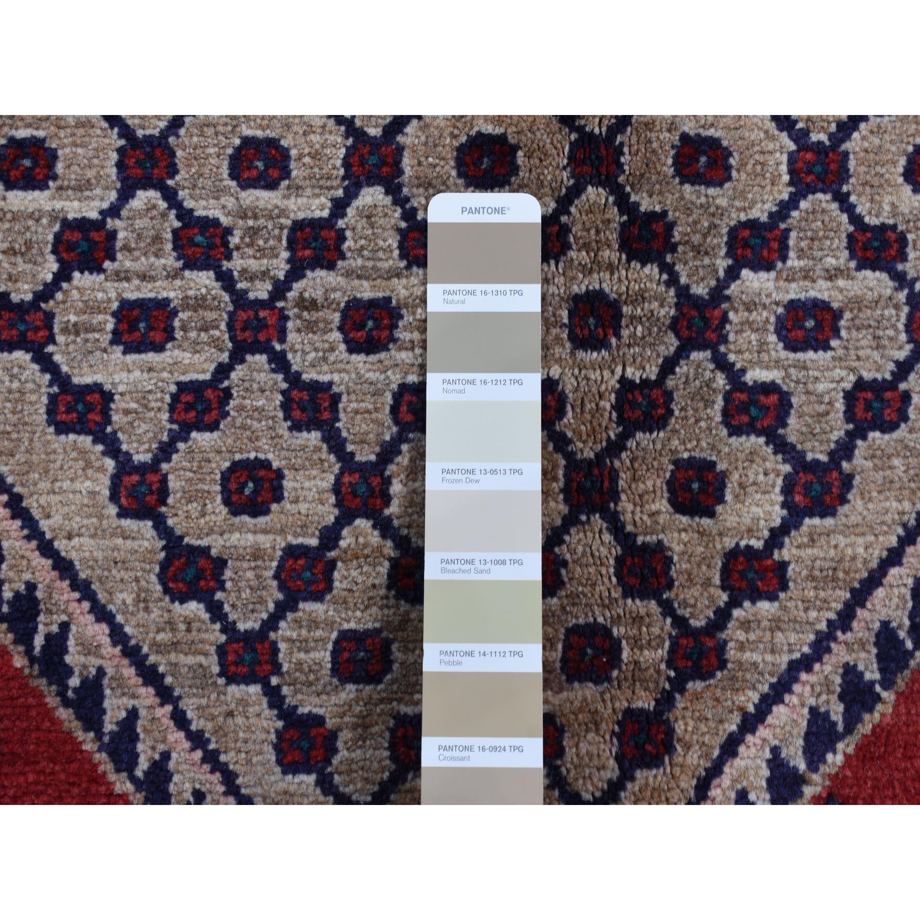 5'1"x10'2" Mojave Desert Brown, New Persian Hamadan, Camel Hair, Pure Wool, Hand Knotted, Oriental Rug HR87527 - Image 5