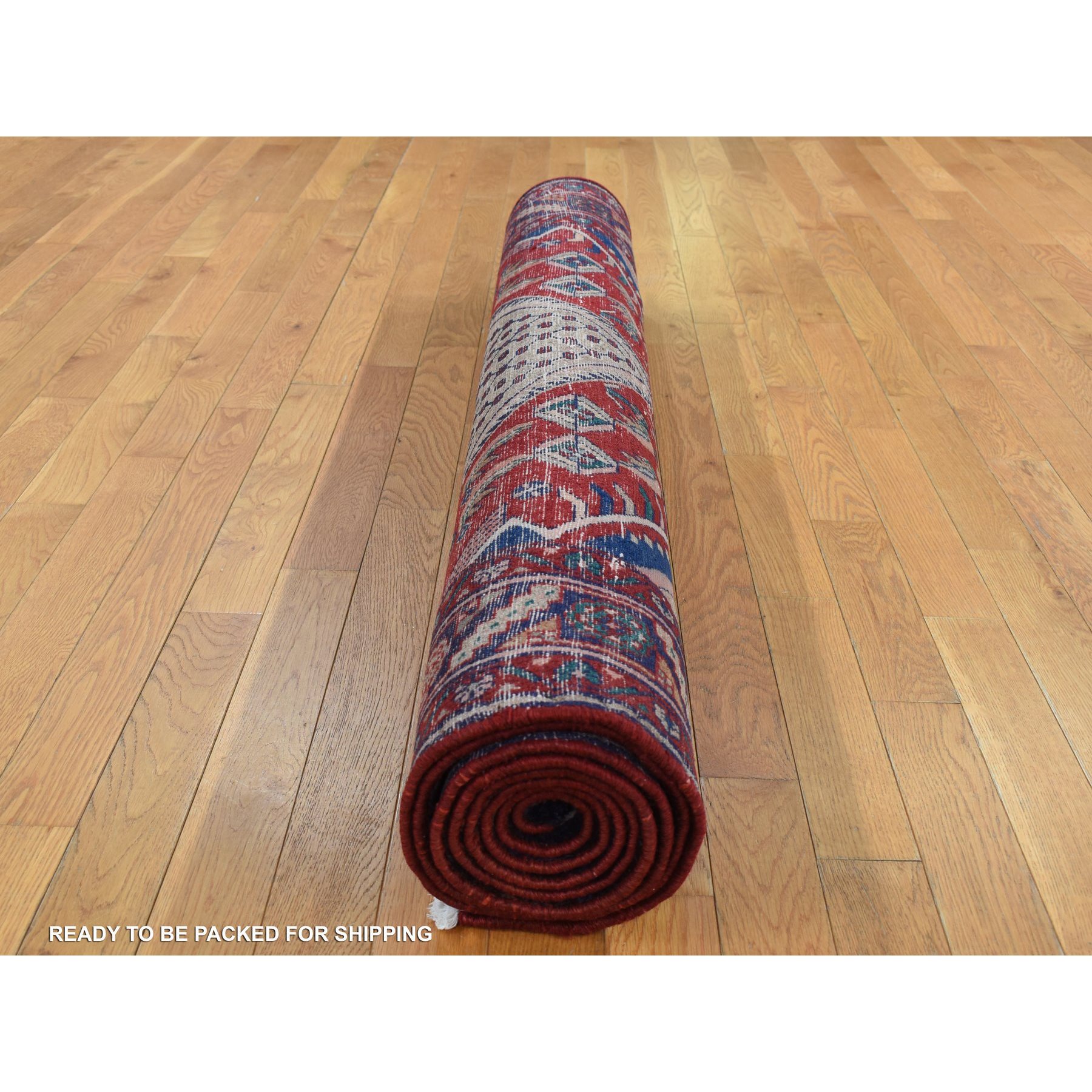 5'1"x10'2" Mojave Desert Brown, New Persian Hamadan, Camel Hair, Pure Wool, Hand Knotted, Oriental Rug HR87527 - Image 7