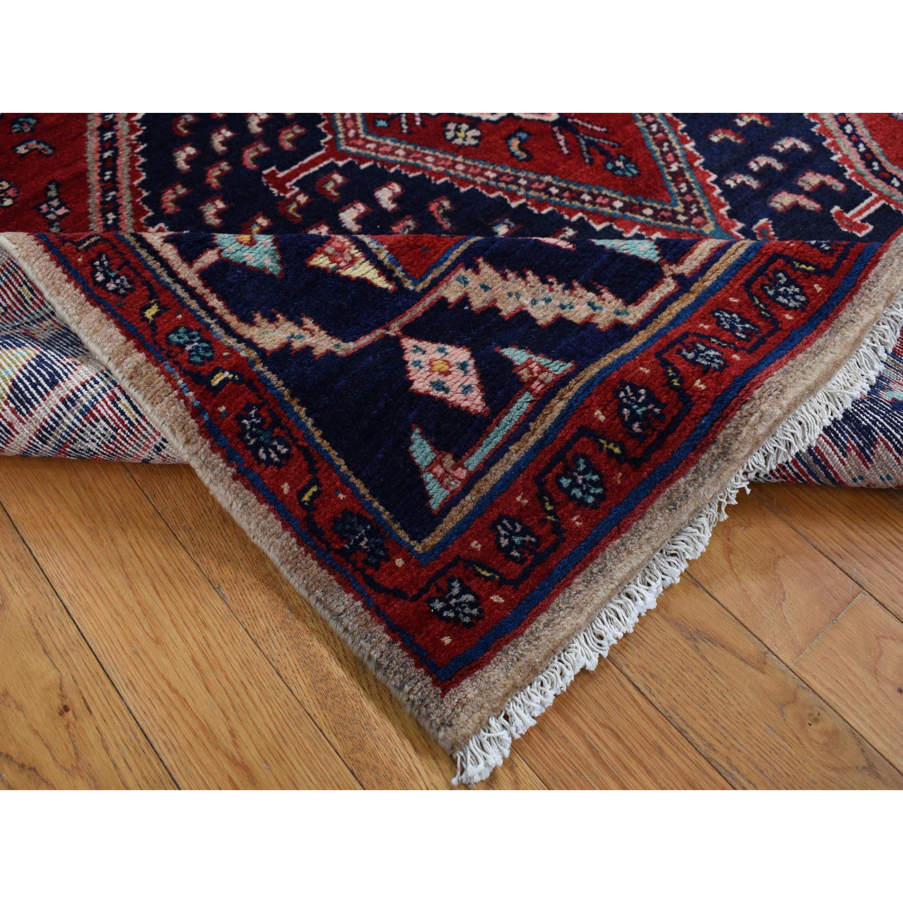 5'1"x9'7" Fire Brick Red, New Persian with Triple Serrated Medallion Design, Camel Hair, Pure Wool, Hand Knotted, Oriental Rug HR87575 - Image 5
