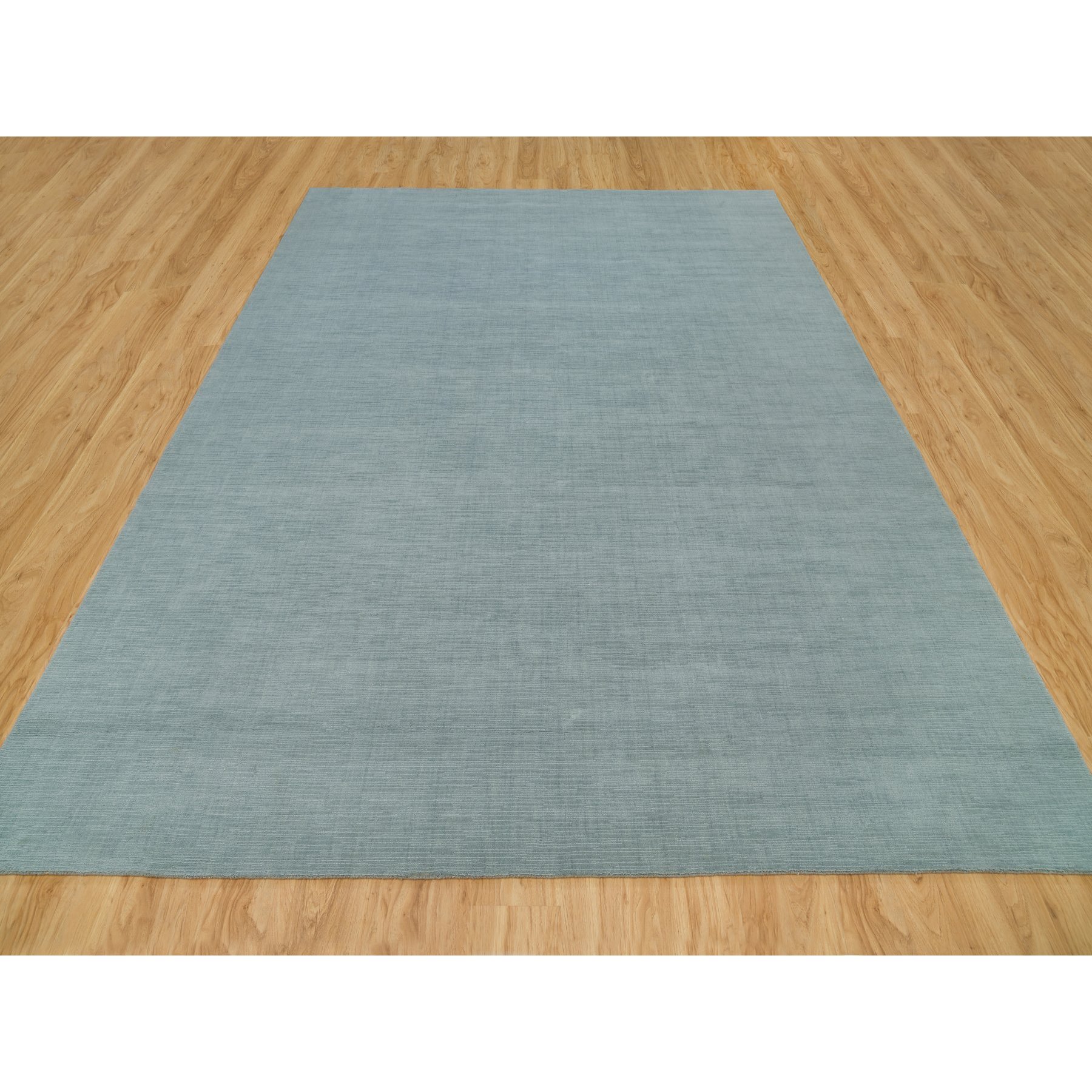 9'x12' Templeton Gray, Loom Knotted Plain Wool and Plant Based Silk, Thick and Plush Soft Pile, Oriental Rug HR90154 - Image 3