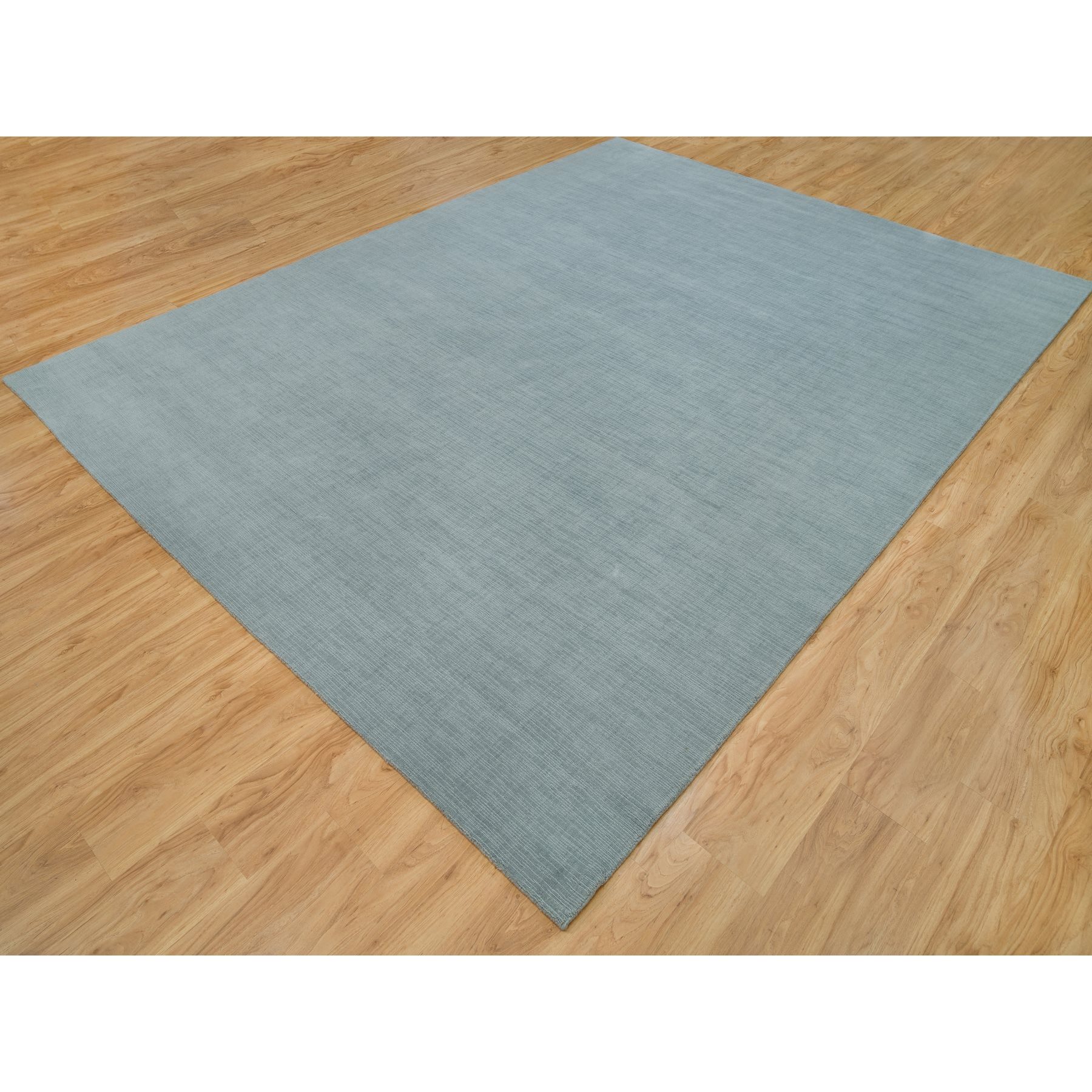 9'x12' Templeton Gray, Loom Knotted Plain Wool and Plant Based Silk, Thick and Plush Soft Pile, Oriental Rug HR90154 - Image 4