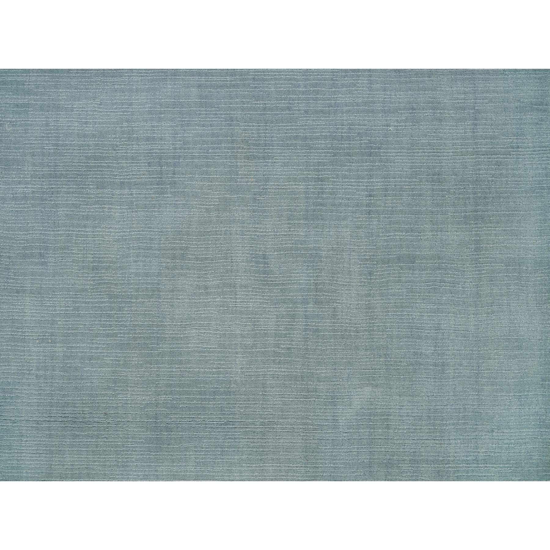 9'x12' Templeton Gray, Loom Knotted Plain Wool and Plant Based Silk, Thick and Plush Soft Pile, Oriental Rug HR90154 - Image 9