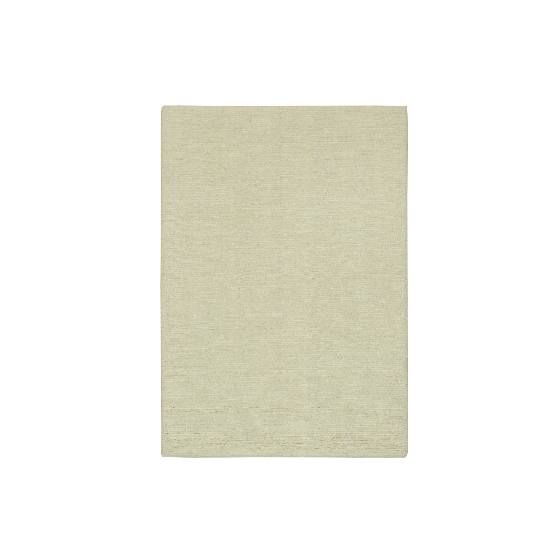 2'x3' Photon White, Thick and Plush, Modern Plain Loom Knotted Wool and Plant Based Silk, Mat Oriental Rug HR90174
