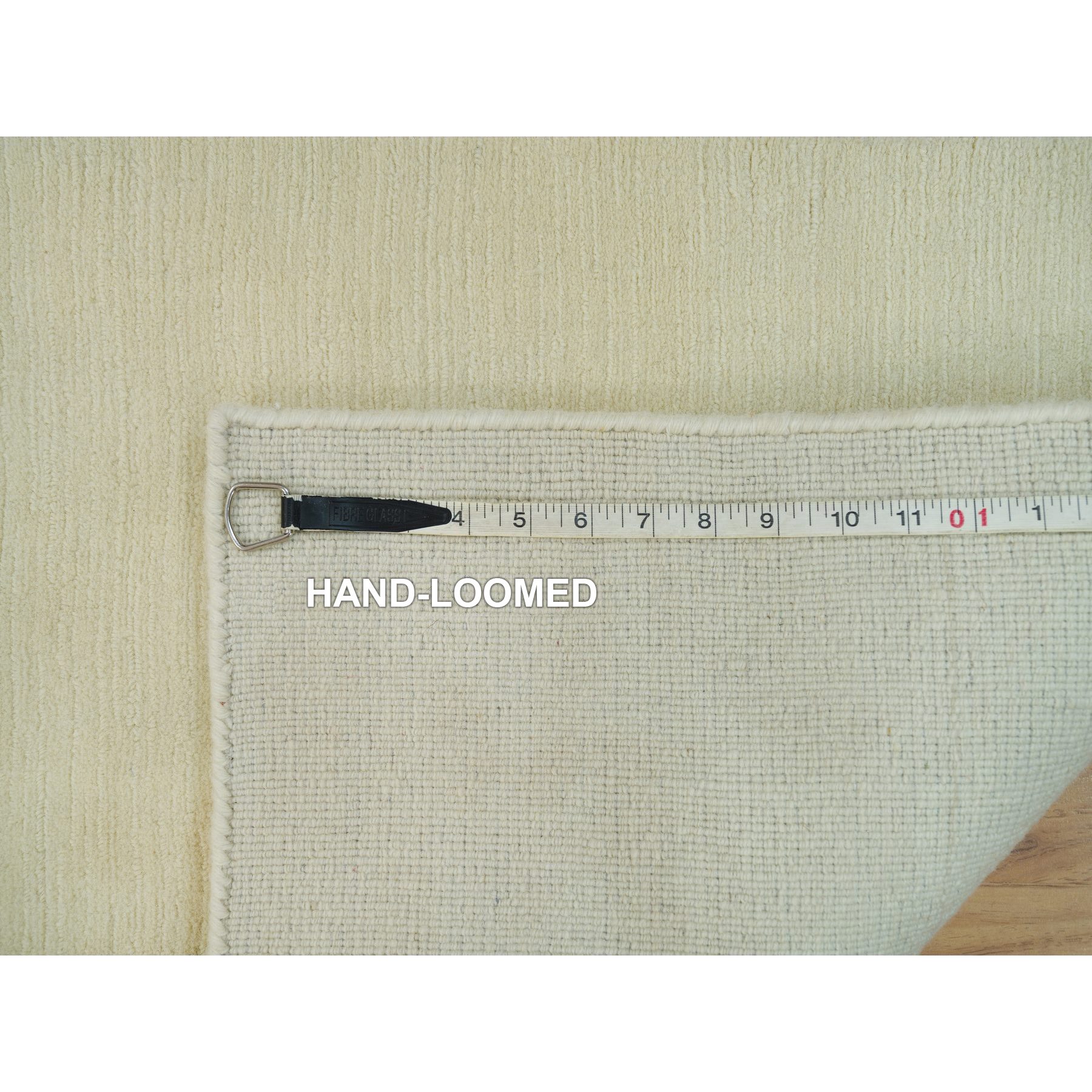 2'x3' Photon White, Thick and Plush, Modern Plain Loom Knotted Wool and Plant Based Silk, Mat Oriental Rug HR90174 - Image 8