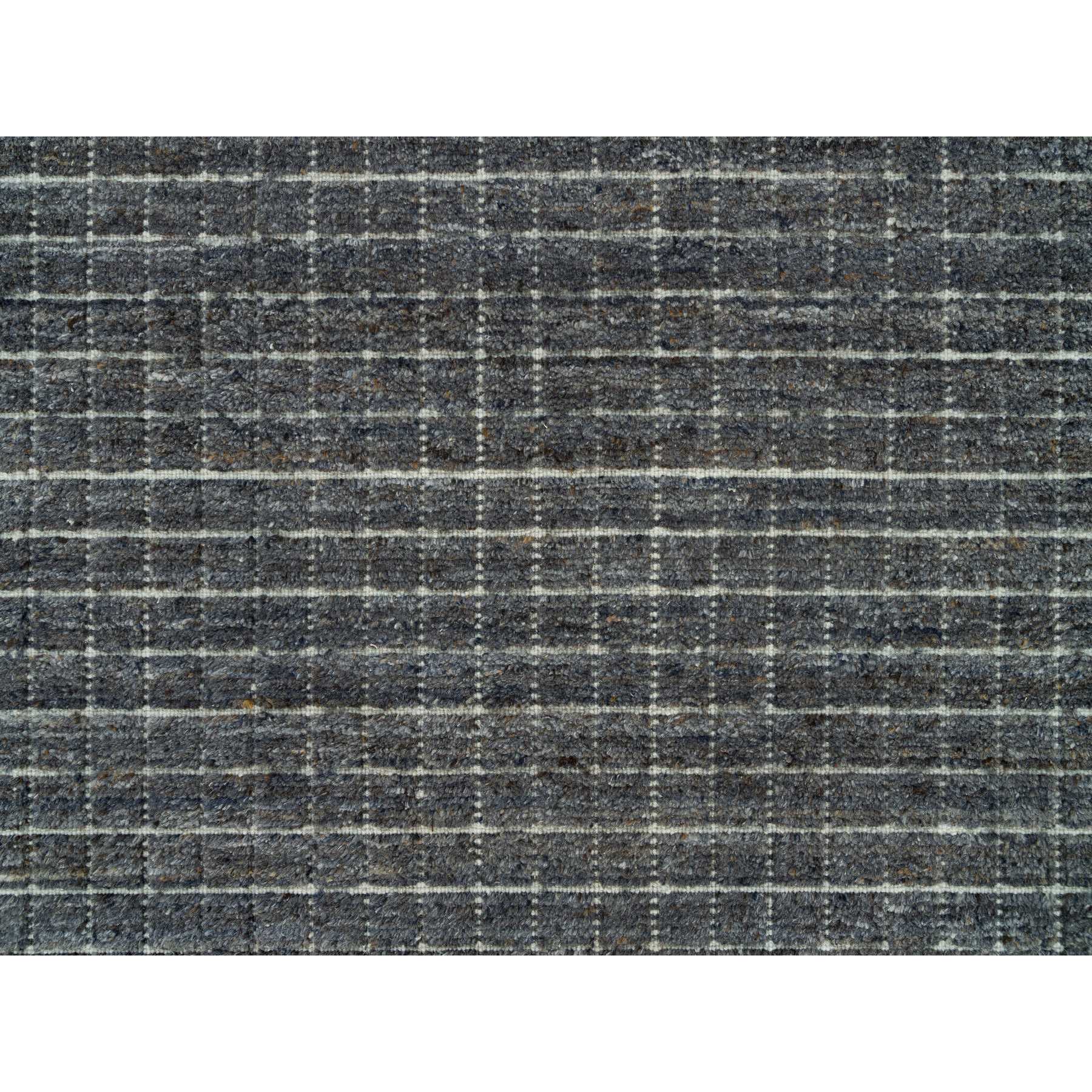 12'x14'10" Jet Gray, Modern Box Design and Plain Decor, Soft Wool, Loomed Knotted, Oversized Oriental Rug HR90188 - Image 9